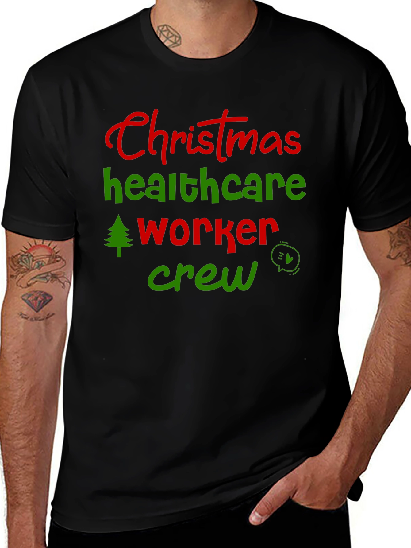Christmas Healthcare Worker Crew T-Shirt