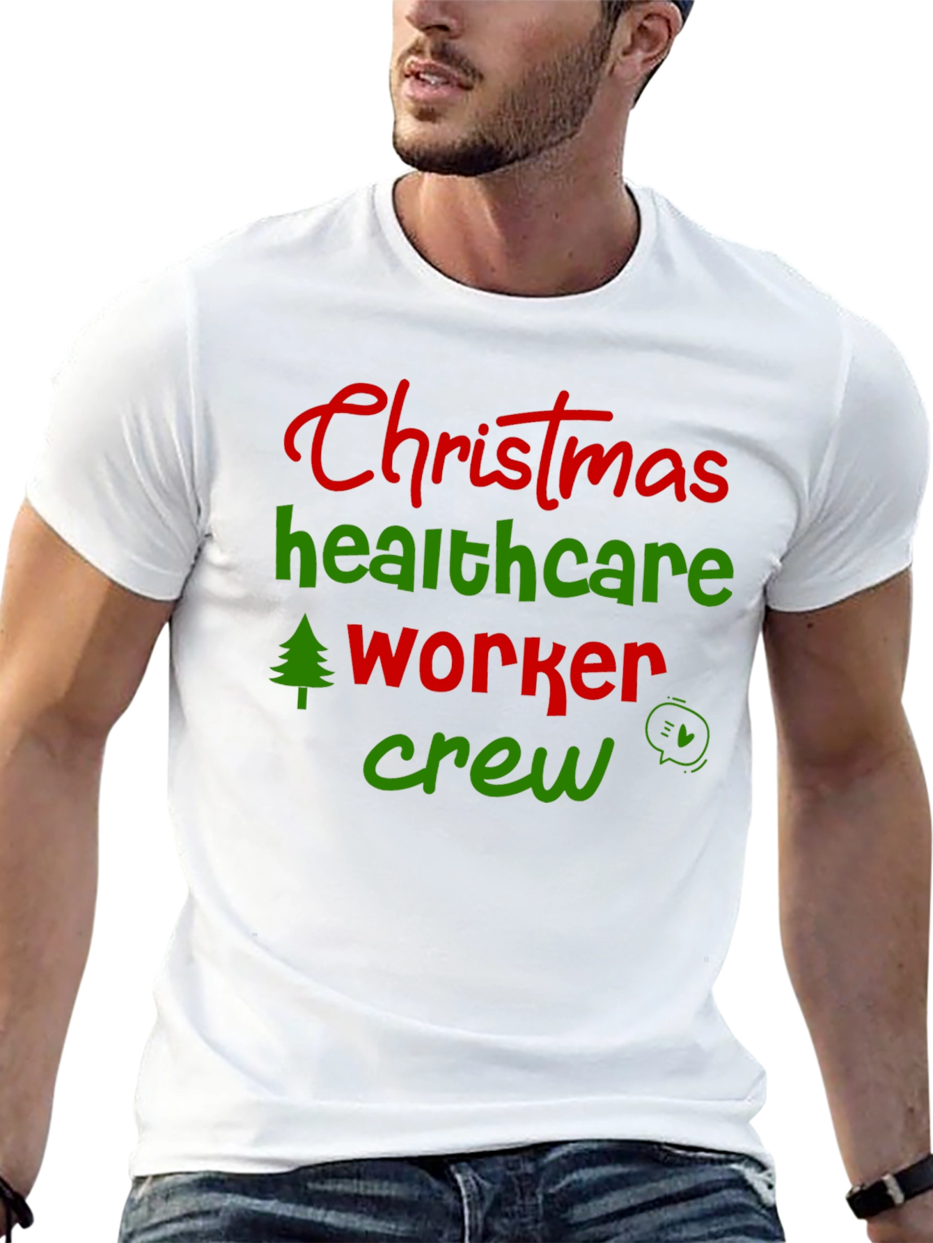 Christmas Healthcare Worker Crew T-Shirt