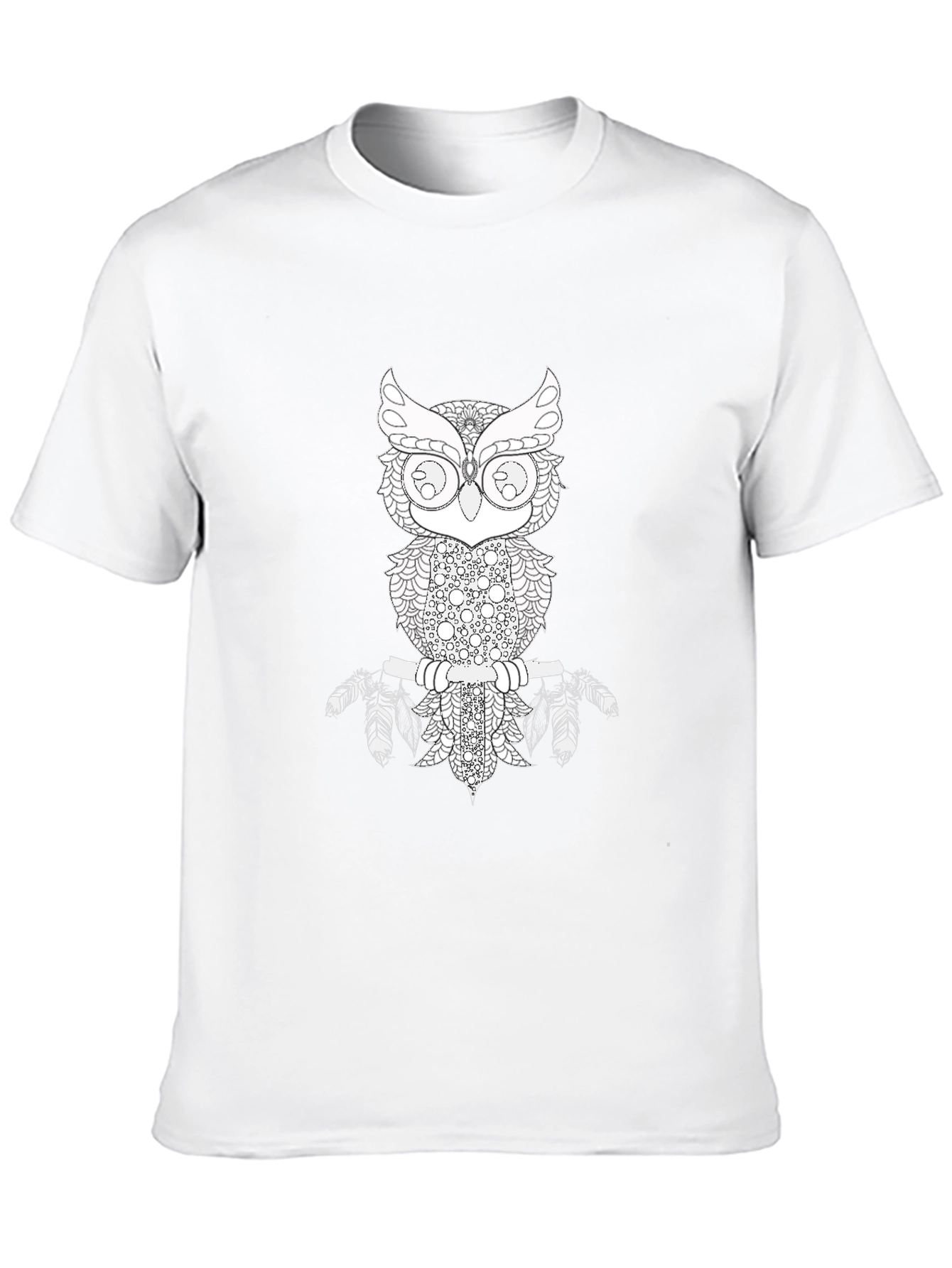 Owl Graphic Print Black T-Shirt