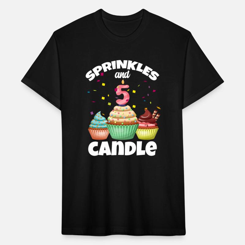 5 Sprinkles Candle Cupcake Confetti Kid 5th