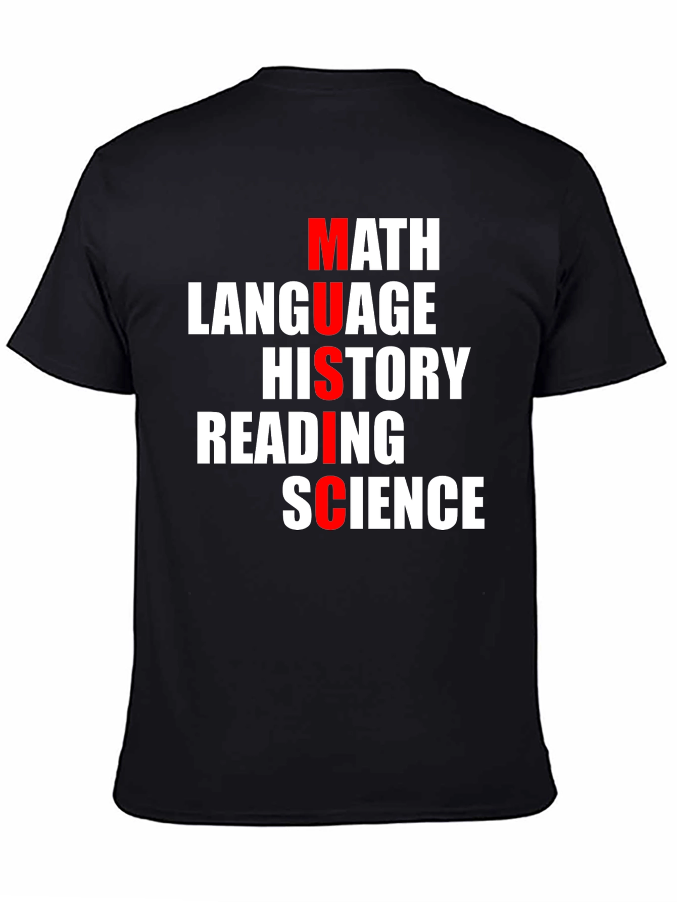 Music Subjects T-Shirt: Math Language History Reading Science