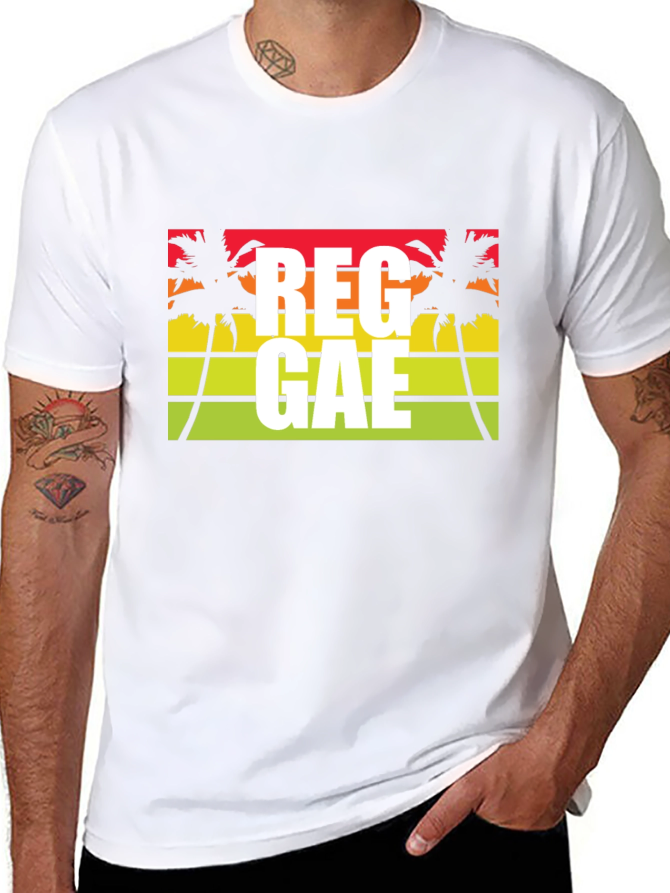 Reggae Palm Tree Graphic T-Shirt