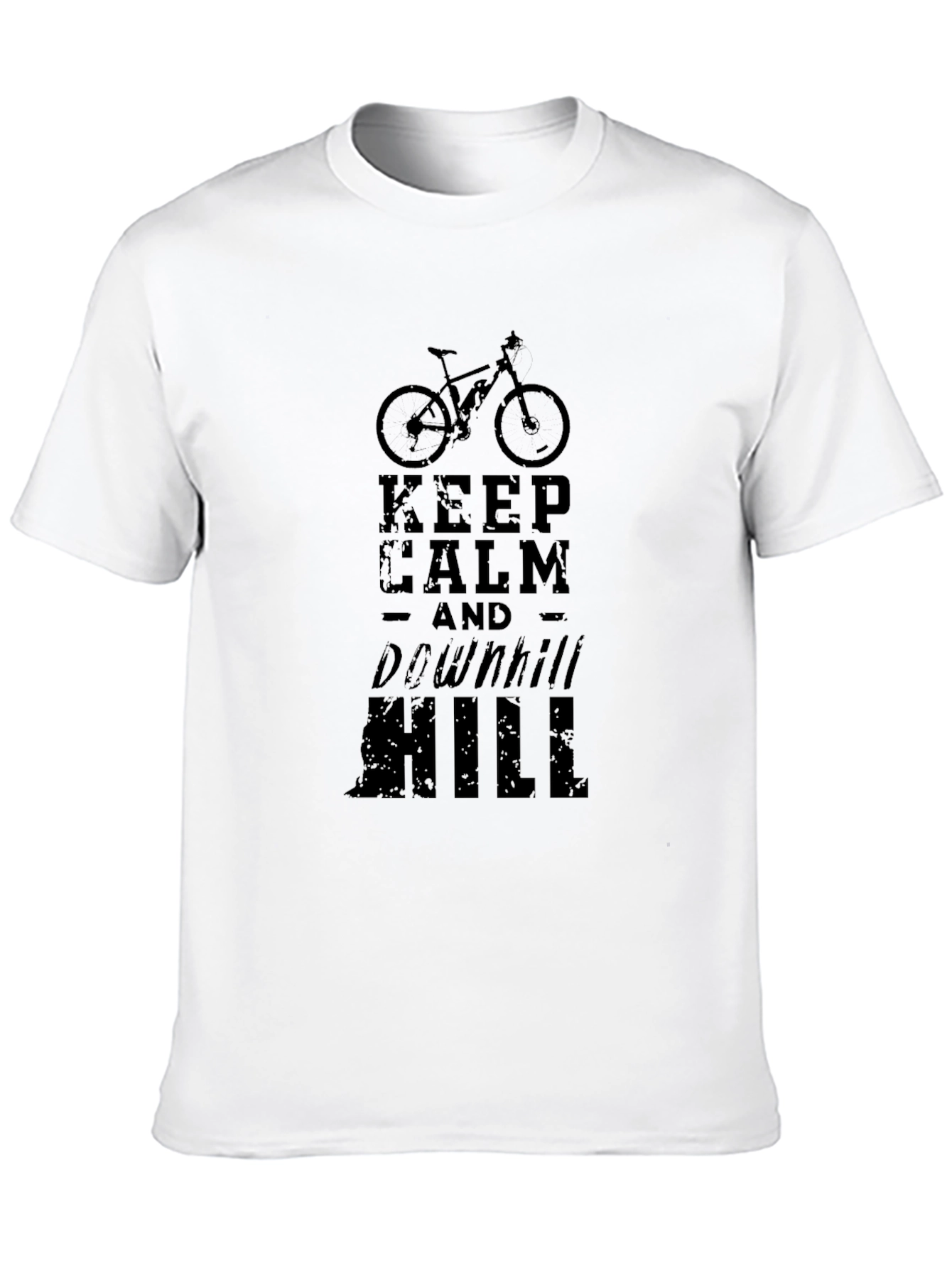 Keep Calm Downhill Bike Graphic Tee - Black