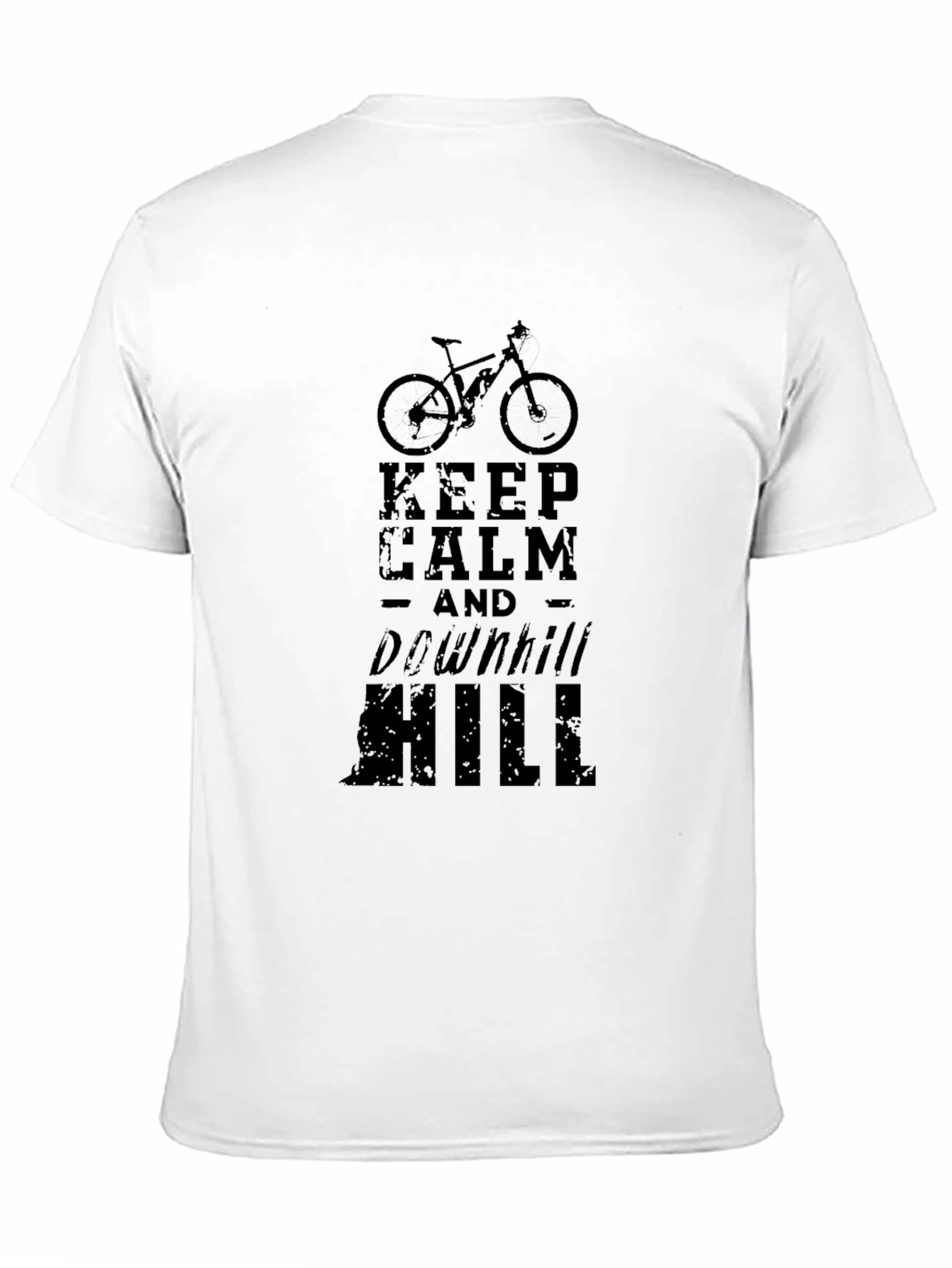 Keep Calm Downhill Bike Graphic Tee - Black