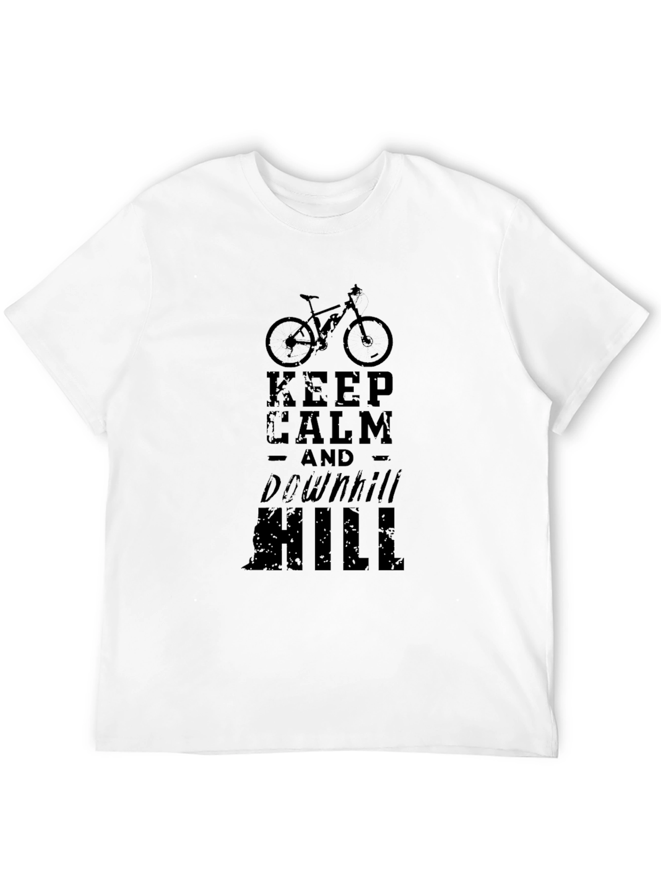 Keep Calm Downhill Bike Graphic Tee - Black