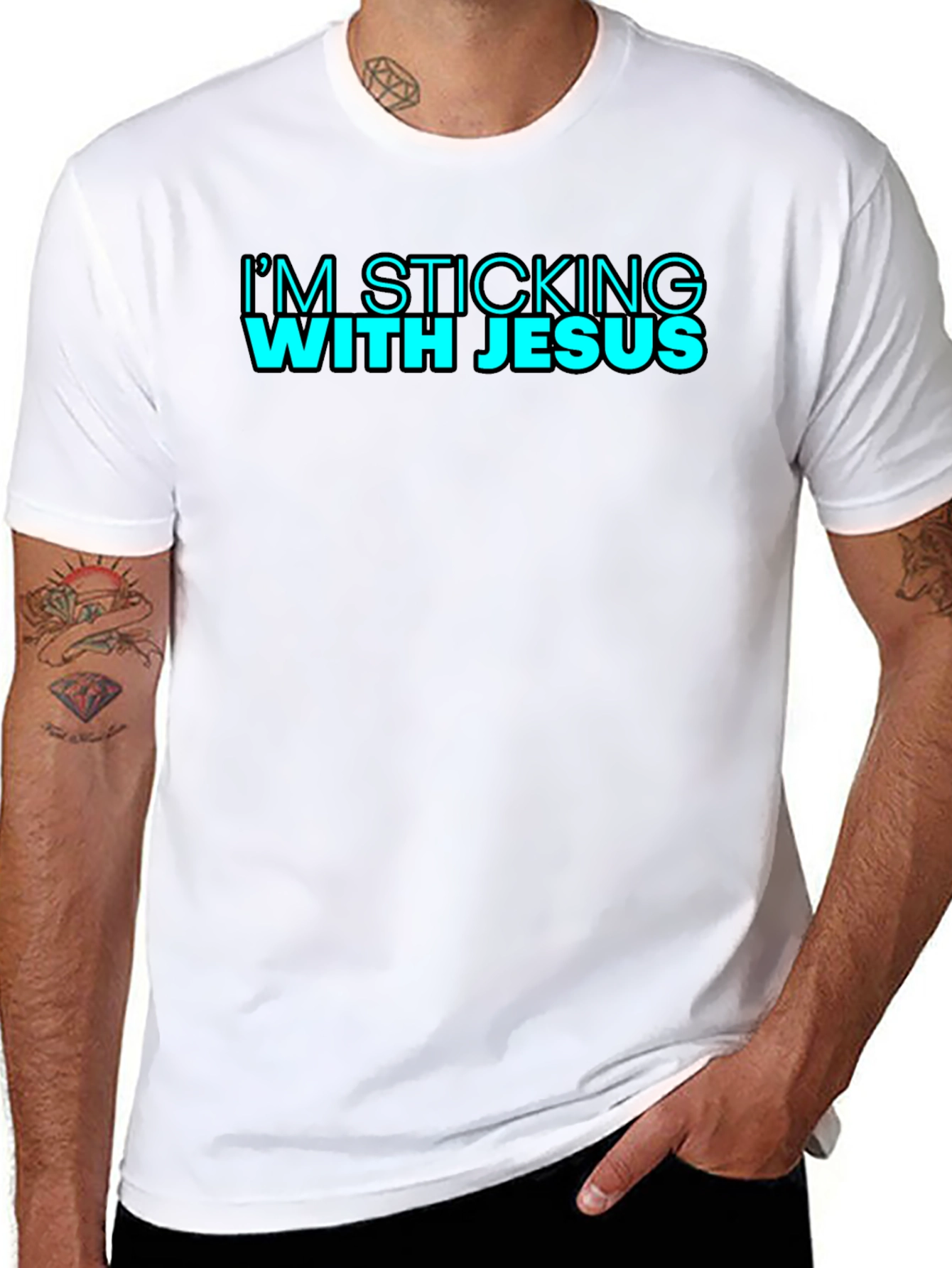 Im Sticking With Jesus Black T-Shirt