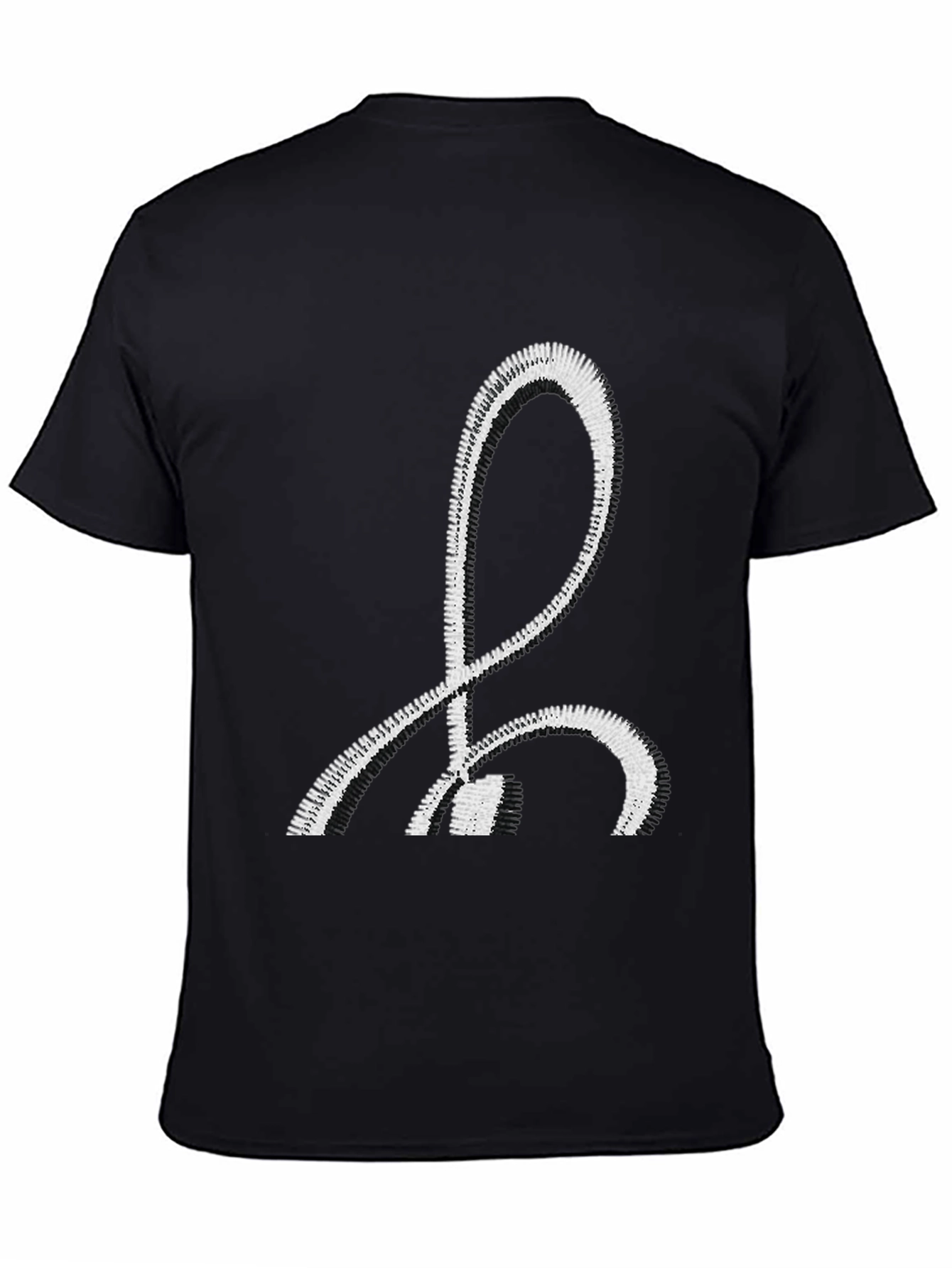 Mens Black T-Shirt with White Basque Lauburu Design
