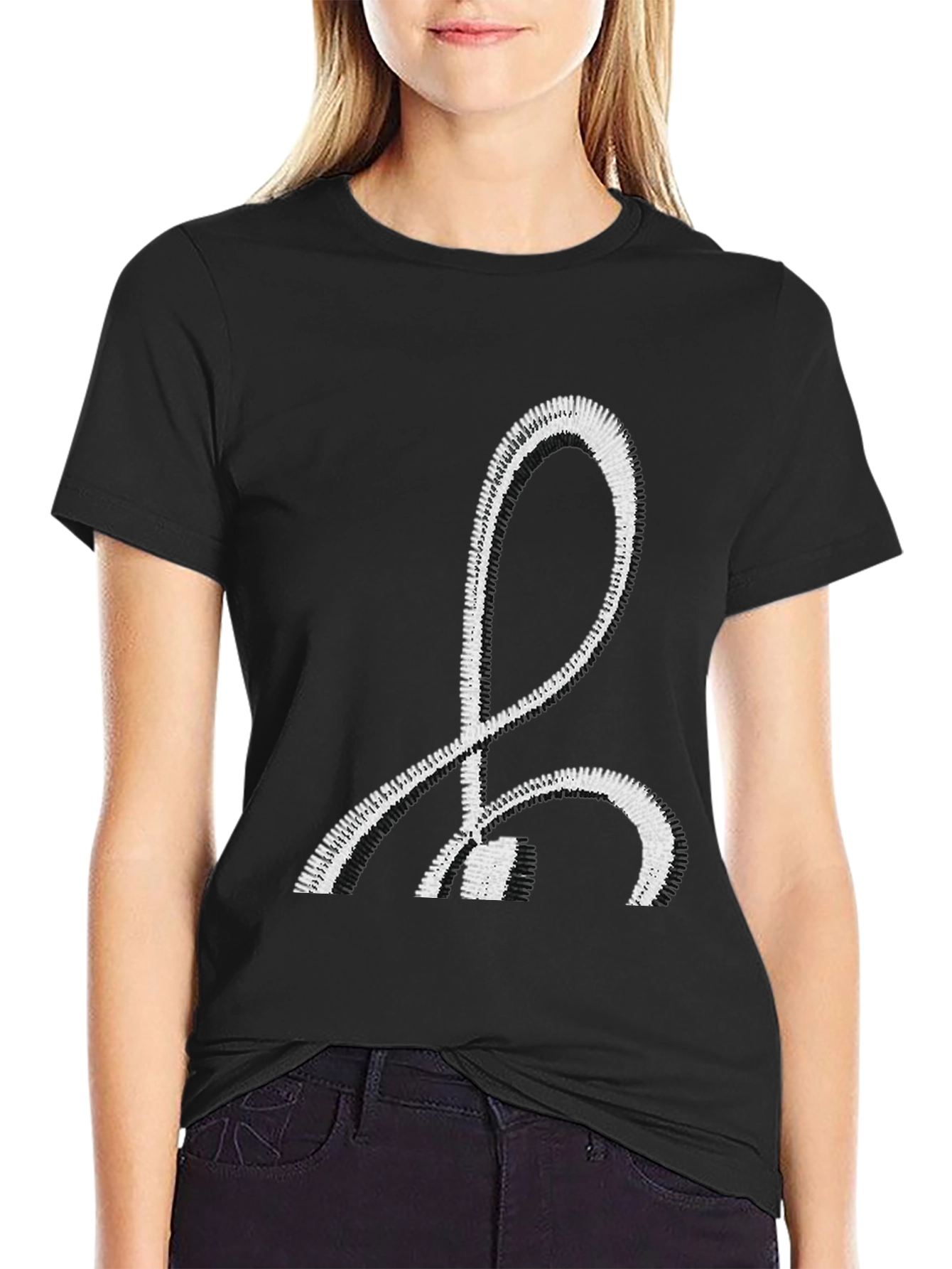 Mens Black T-Shirt with White Basque Lauburu Design