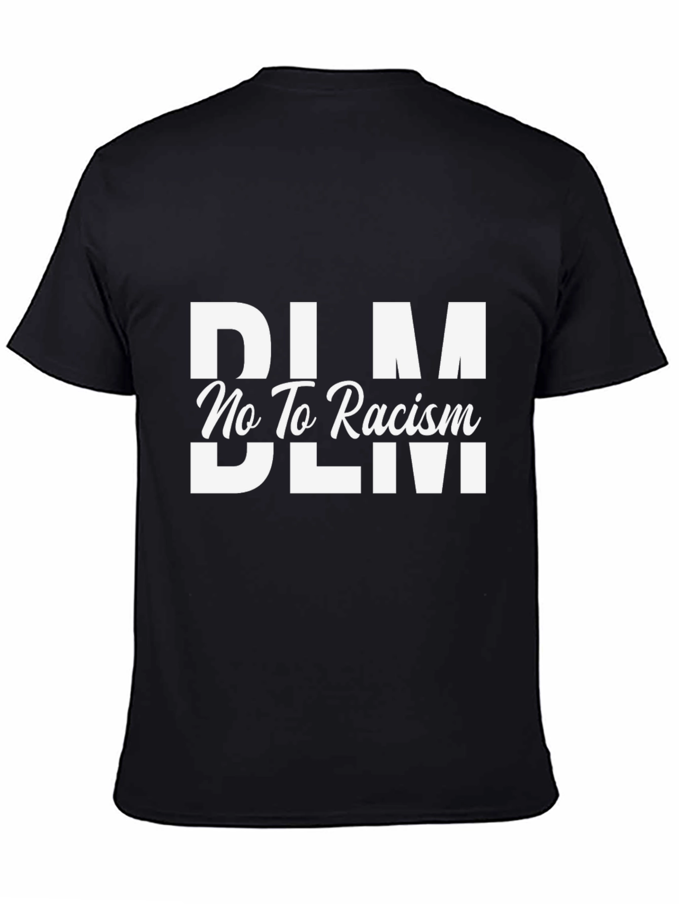 BLM No To Racism Graphic T-Shirt - Black