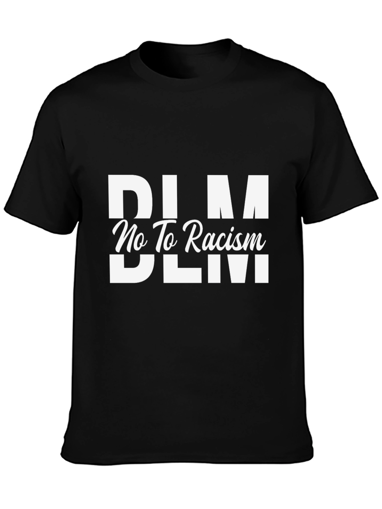 BLM No To Racism Graphic T-Shirt - Black