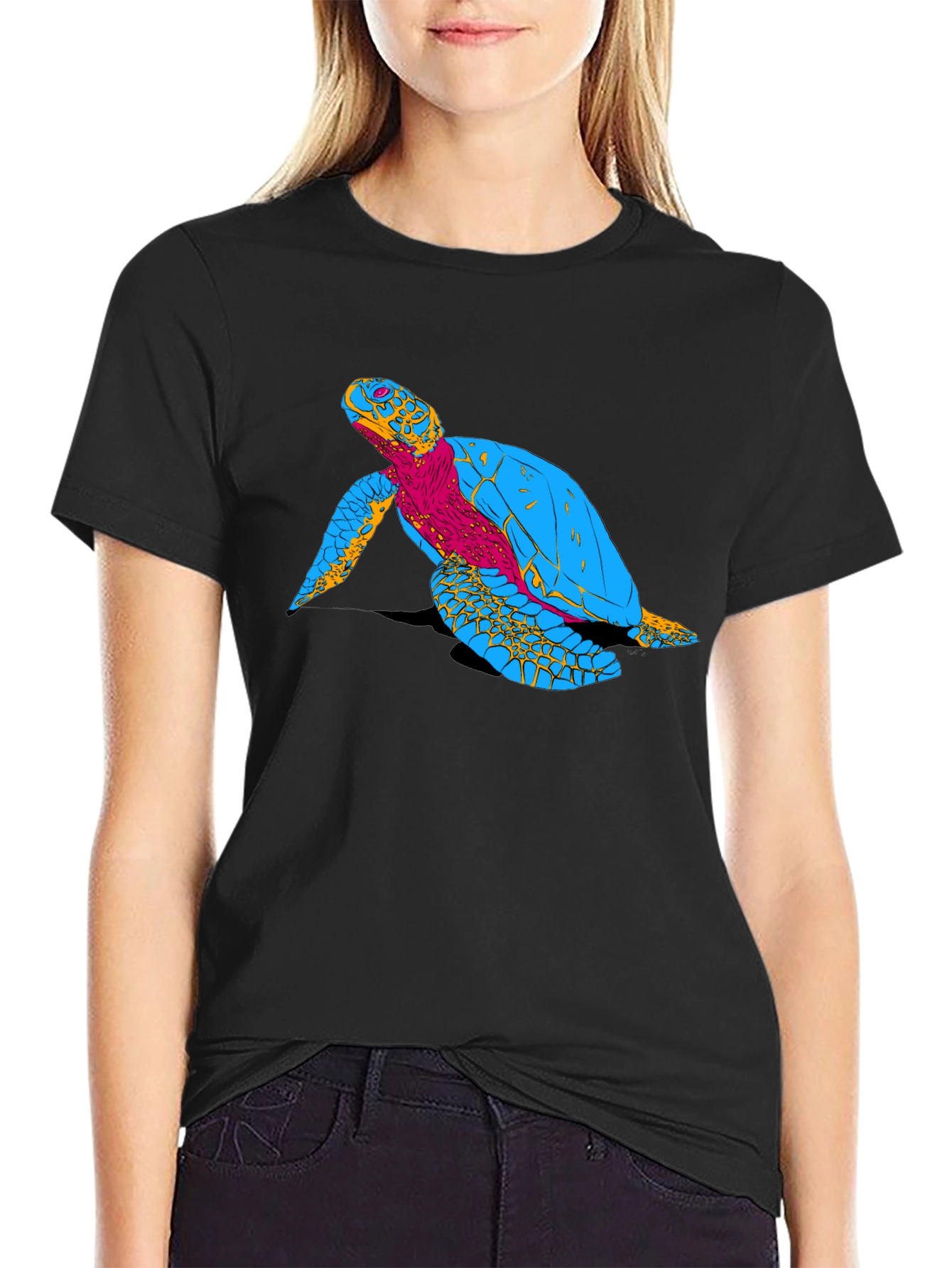 Turtle Graphic Black T-Shirt