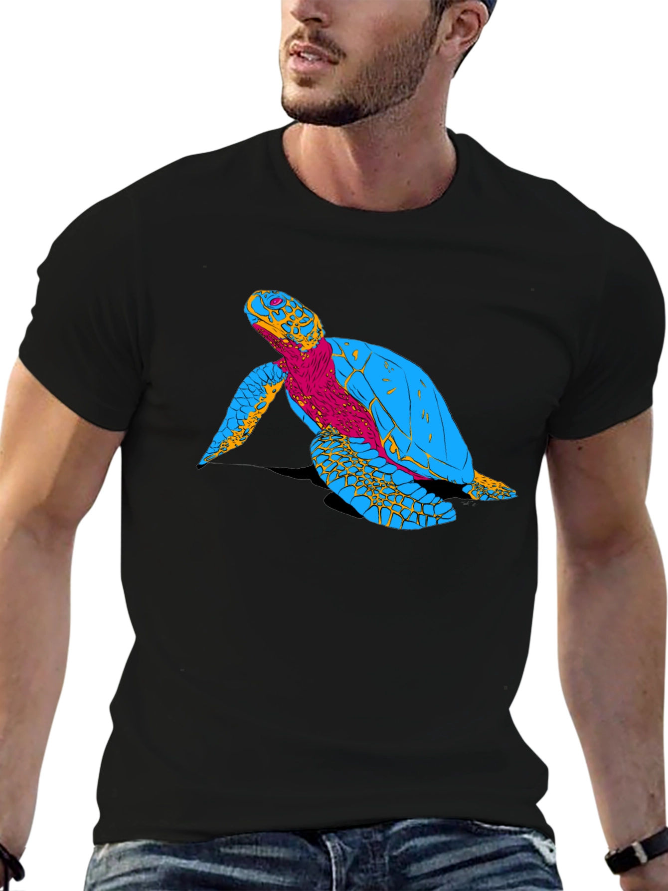 Turtle Graphic Black T-Shirt
