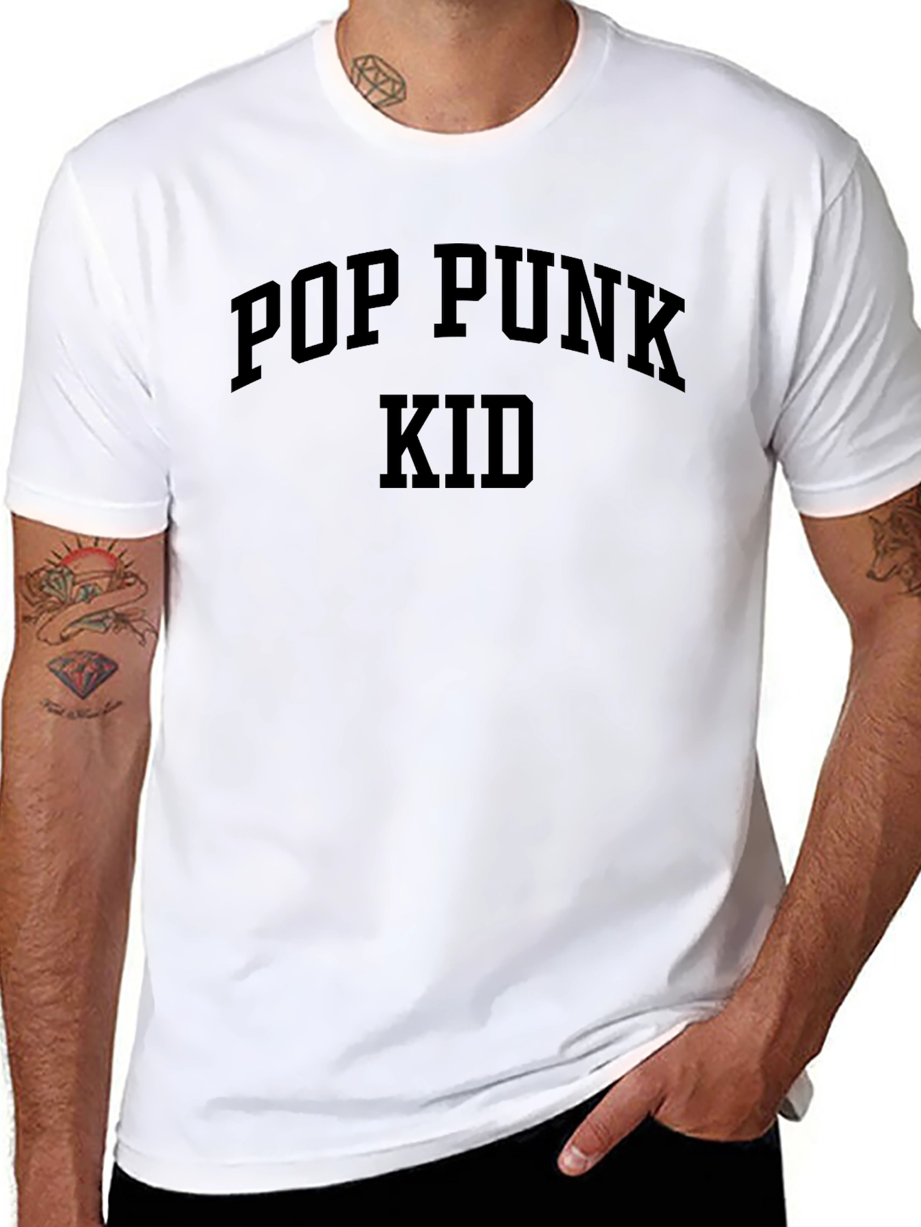 Pop Punk Kid Black Graphic T-Shirt