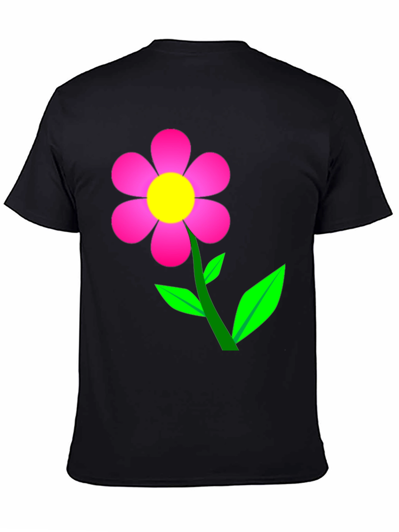 Flower Power Graphic Tee - Soft Black Cotton T-Shirt