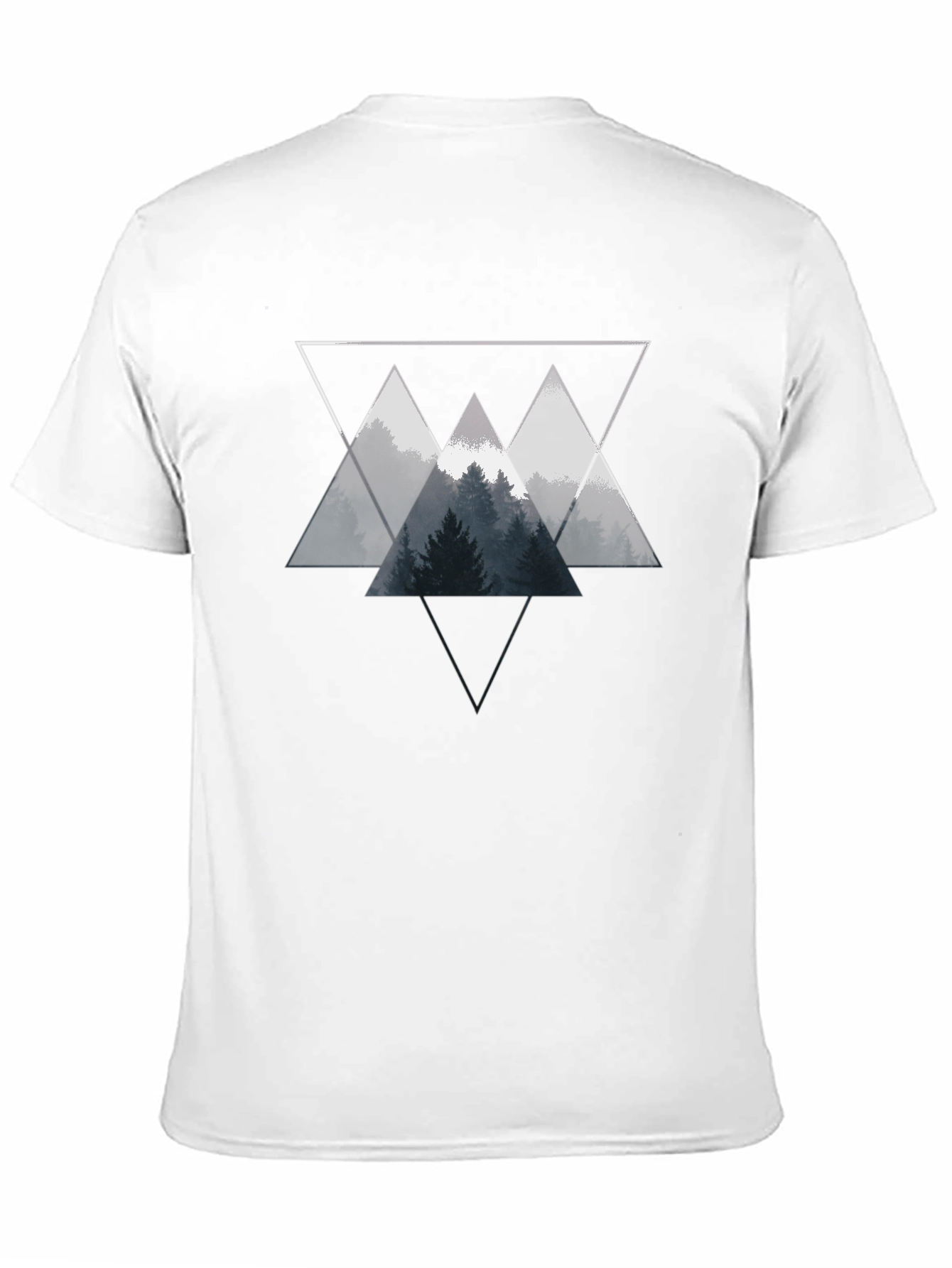 Geometric Forest Graphic Tee - Black Unisex T-Shirt