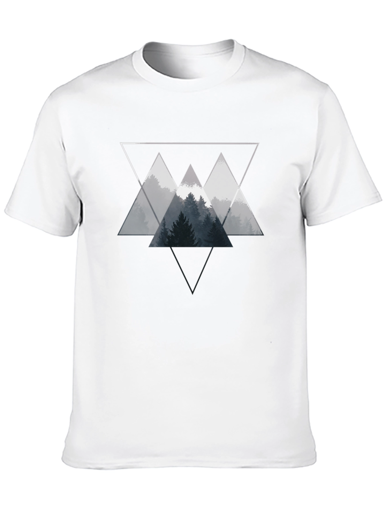 Geometric Forest Graphic Tee - Black Unisex T-Shirt