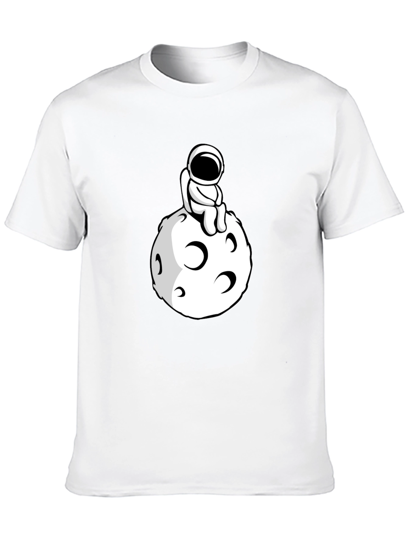 Astronaut on the Moon Black T-Shirt
