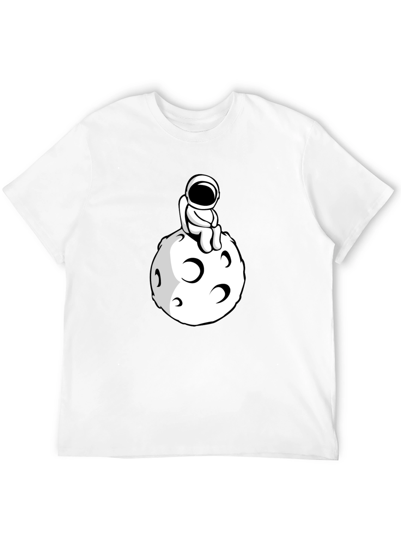 Astronaut on the Moon Black T-Shirt