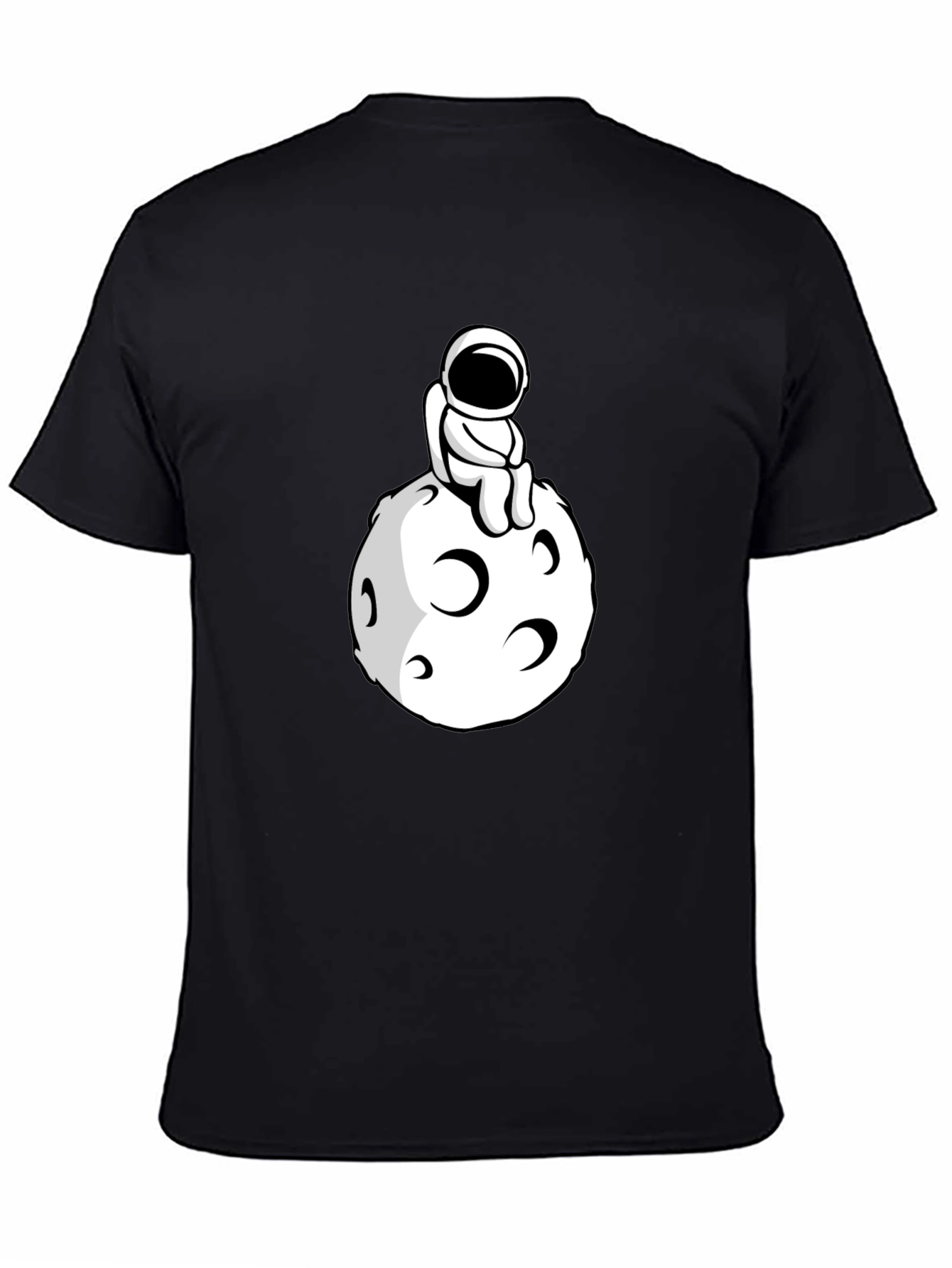 Astronaut on the Moon Black T-Shirt