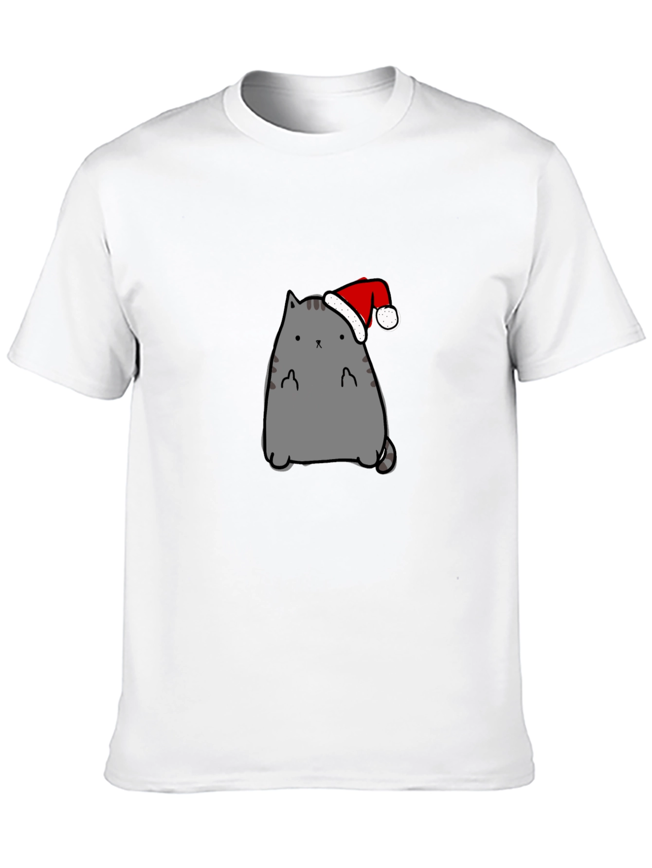 Festive Cat Graphic Tee - Holiday Fun!