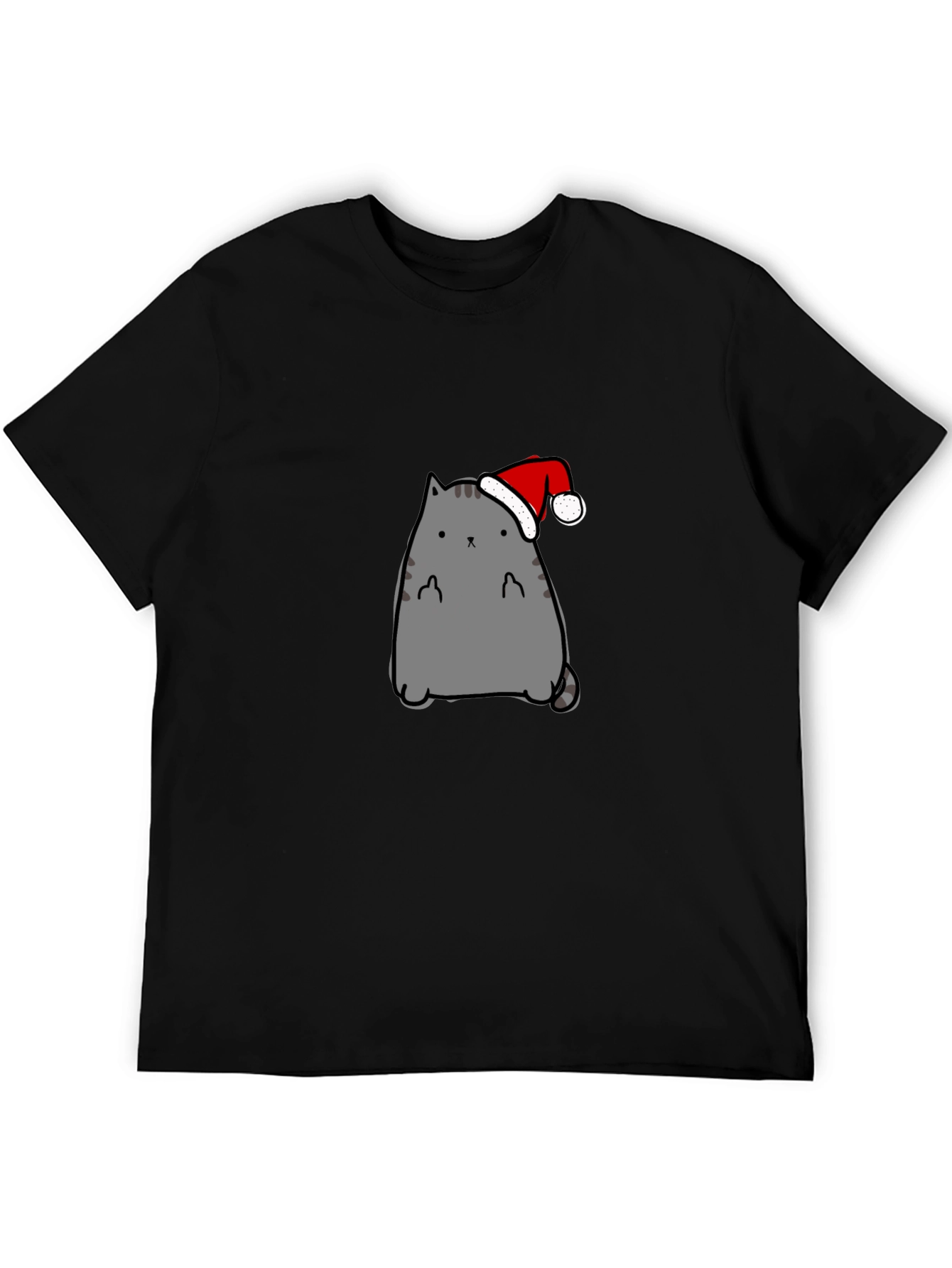 Festive Cat Graphic Tee - Holiday Fun!
