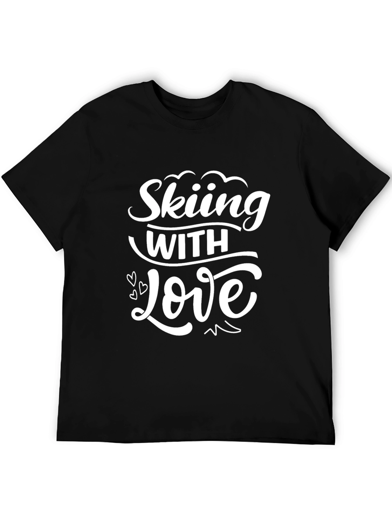 Skiing with Love Graphic Tee - Black