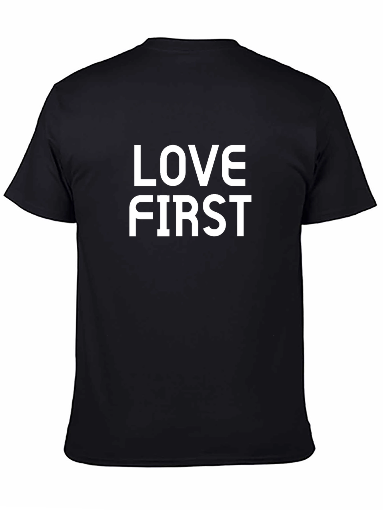 Love First Graphic Tee - Black Cotton Blend T-Shirt