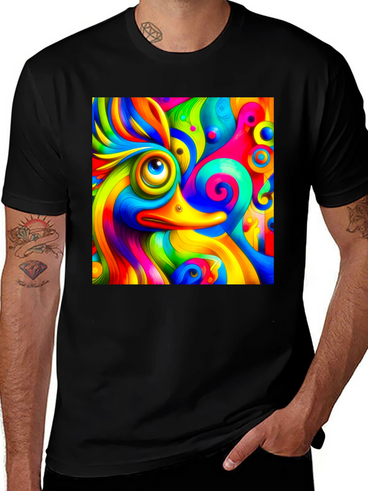 Psychedelic Duck Graphic Tee - Vibrant Colors