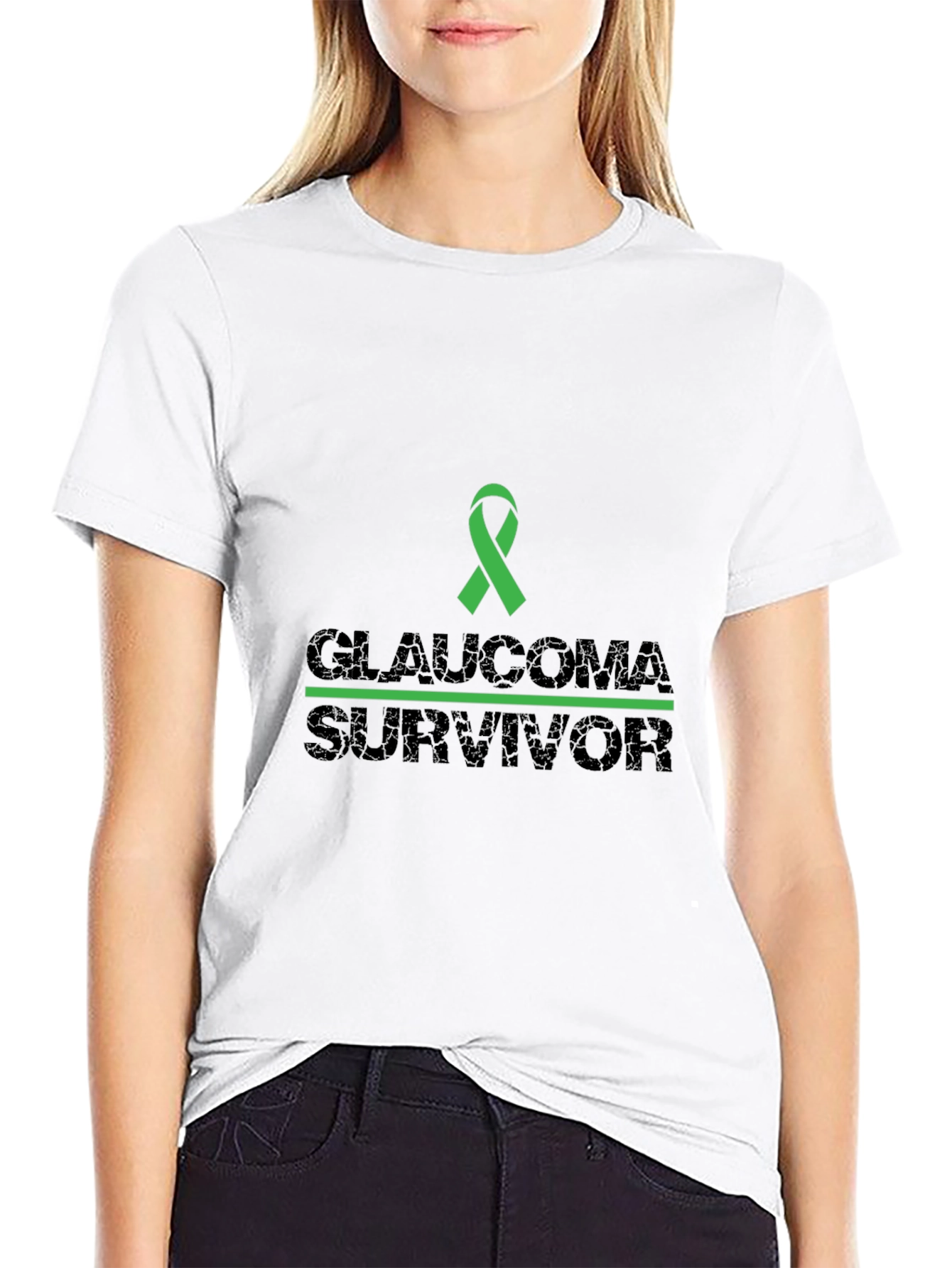 Glaucoma Survivor Awareness Ribbon Graphic T-Shirt