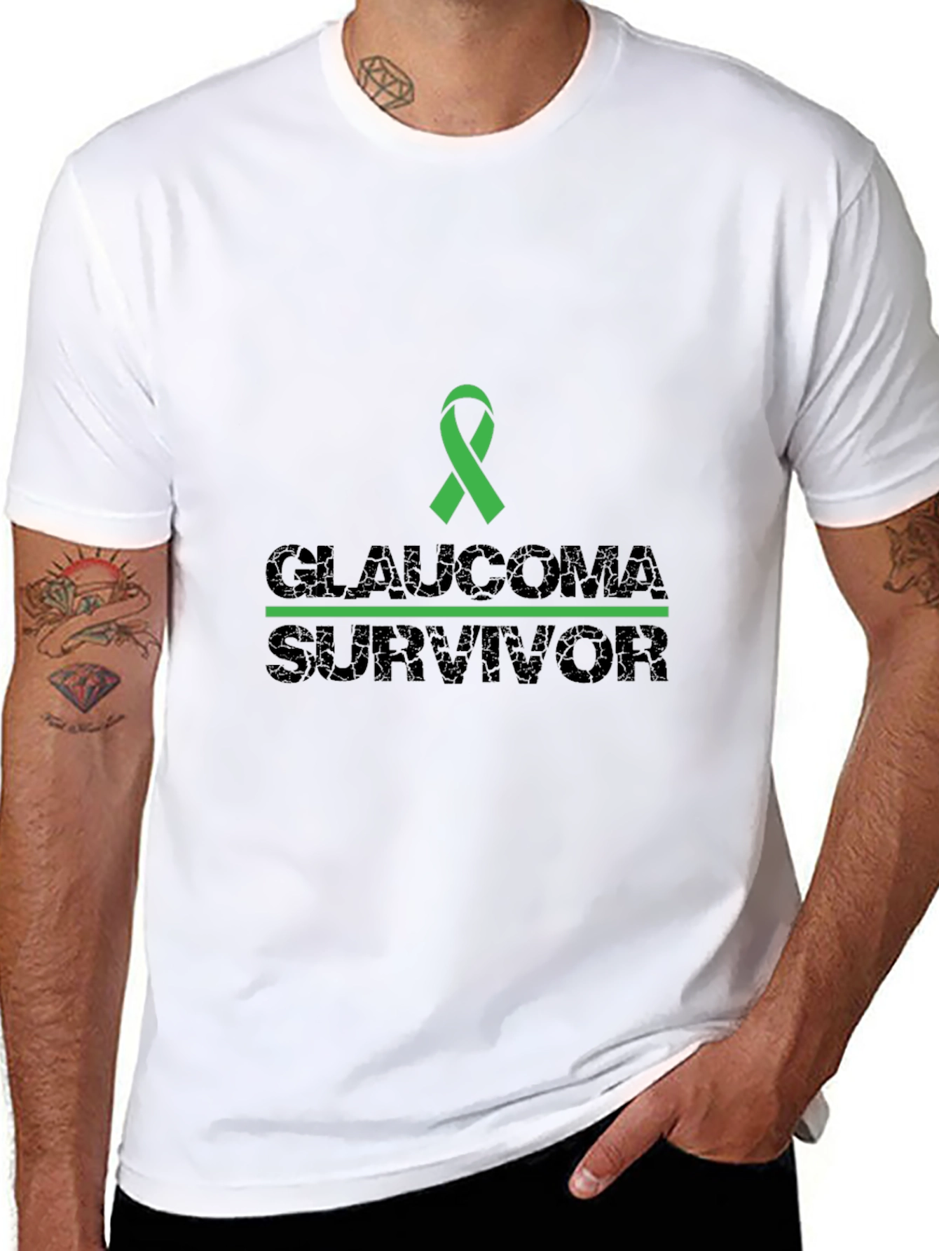 Glaucoma Survivor Awareness Ribbon Graphic T-Shirt