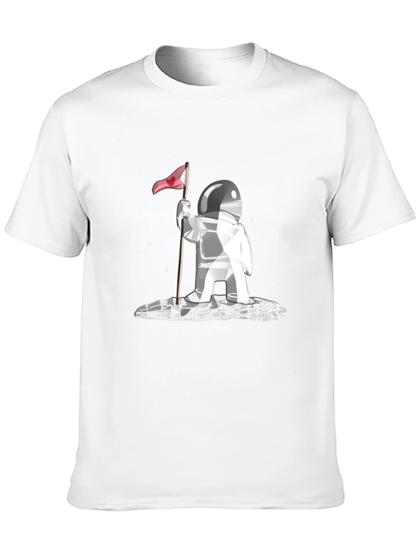 Astronaut Flag Graphic Tee - Black Cotton Comfort