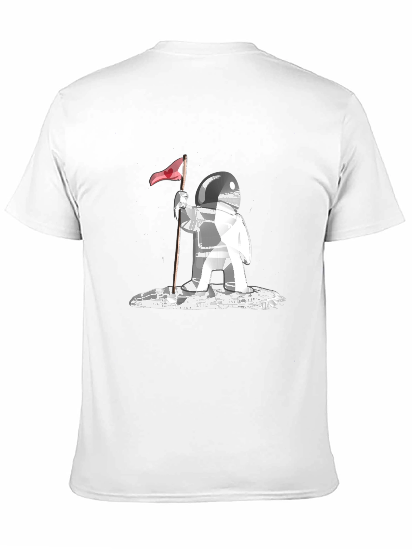 Astronaut Flag Graphic Tee - Black Cotton Comfort