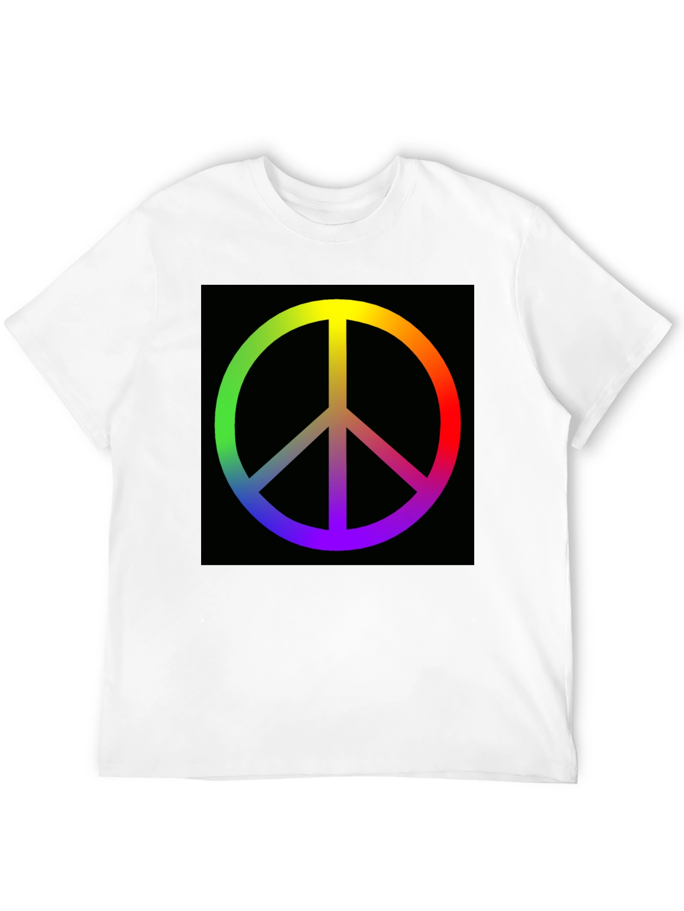 Rainbow Peace Sign Graphic Tee - Black Cotton Blend