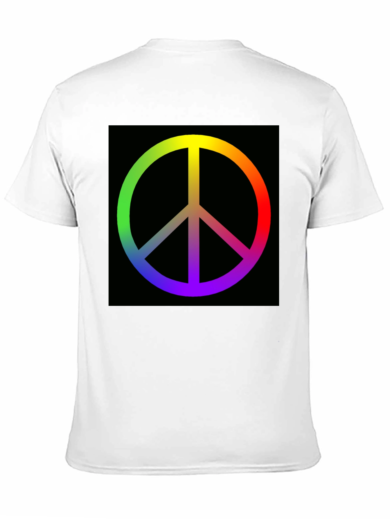 Rainbow Peace Sign Graphic Tee - Black Cotton Blend