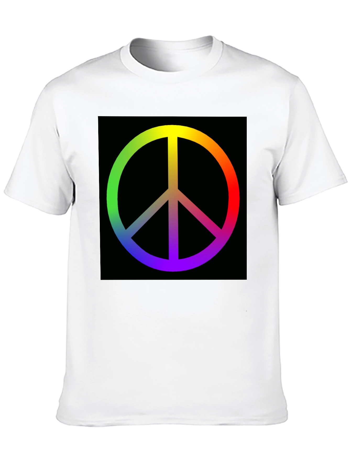 Rainbow Peace Sign Graphic Tee - Black Cotton Blend