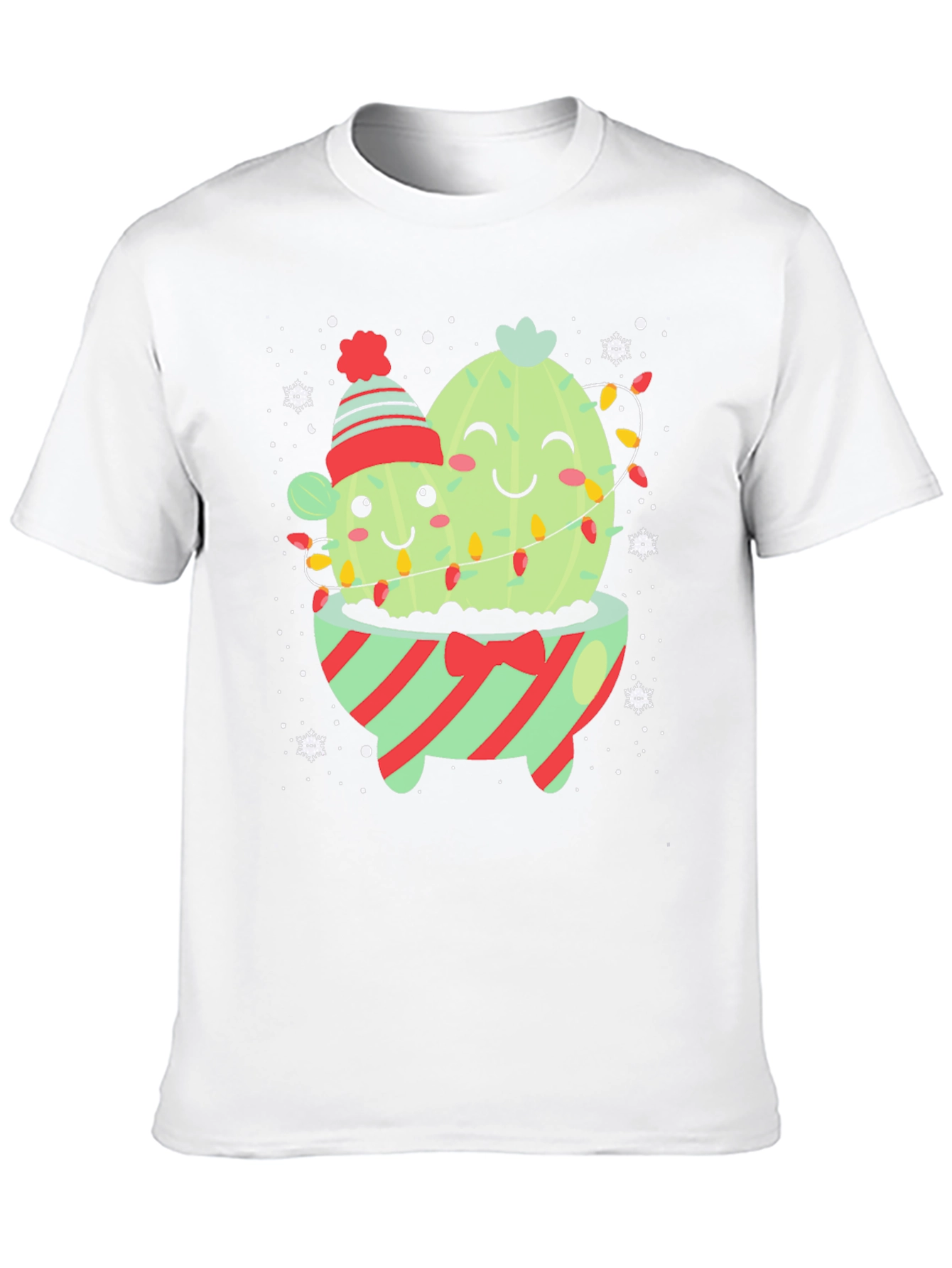 Festive Cactus Graphic Tee - Holiday Cheer!