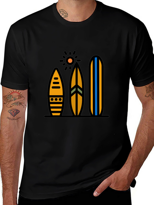 Surfboard Graphic Tee - Black Cotton Blend