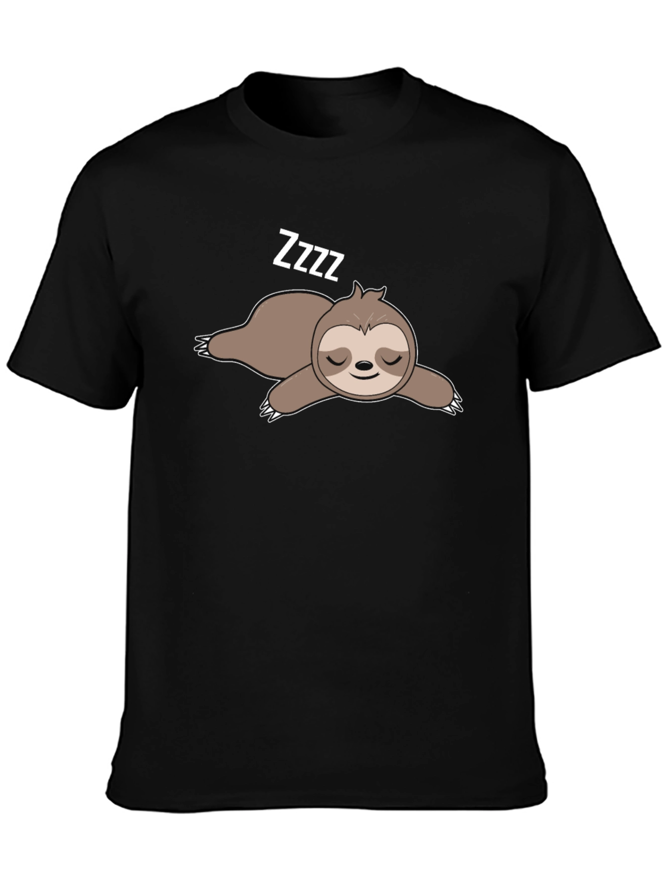 Sleeping Sloth Graphic T-Shirt - Black