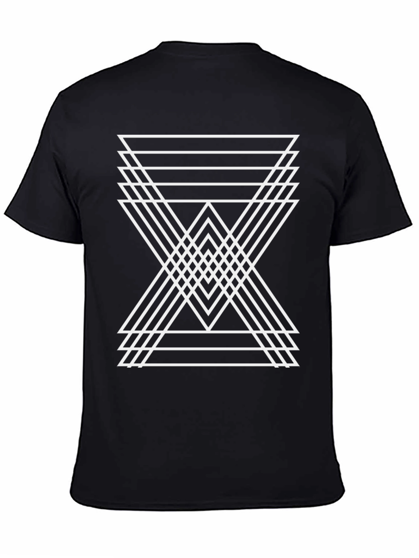 Geometric Triangle Graphic Tee - Mens Black T-Shirt