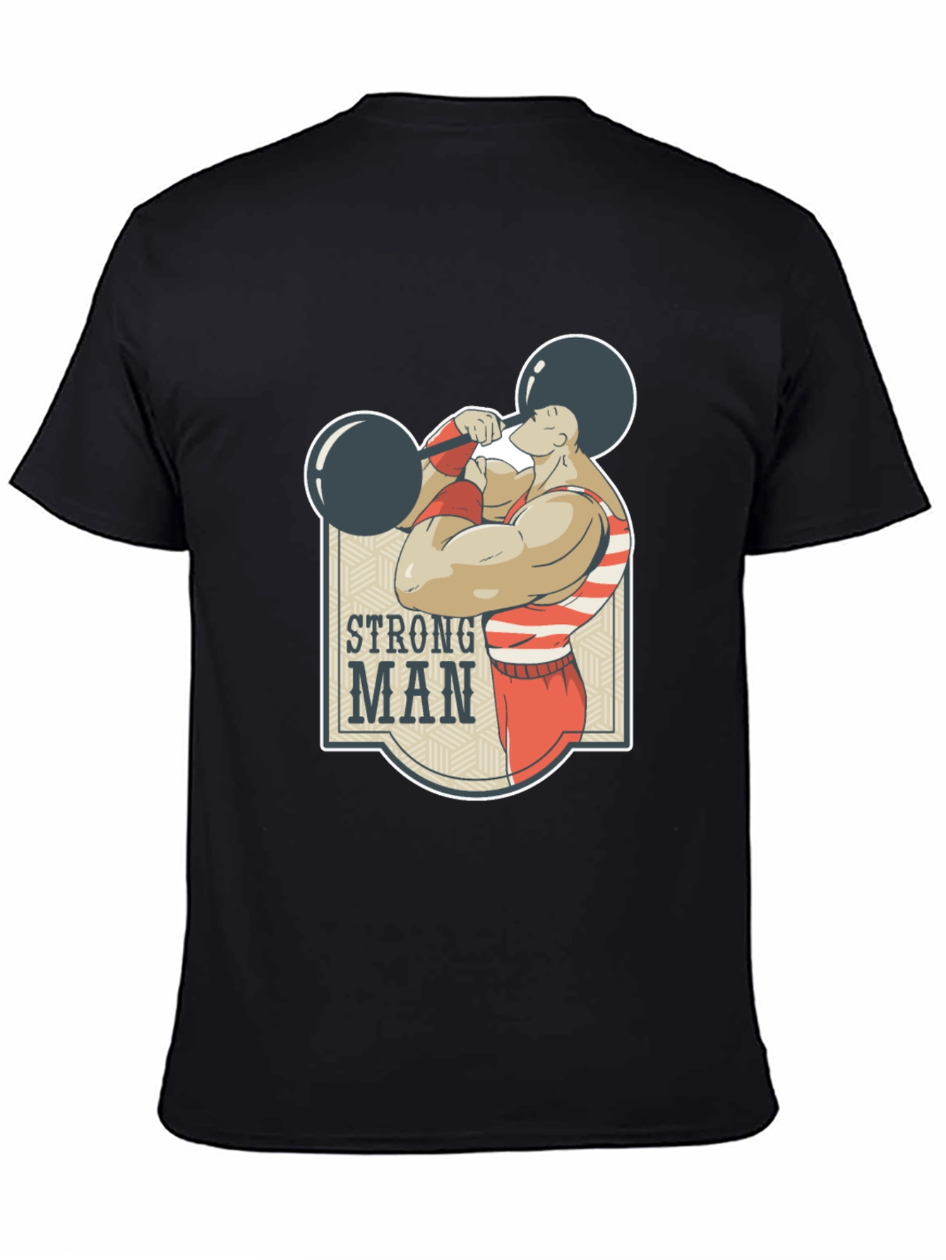 Strongman Graphic Tee - Black Cotton T-Shirt