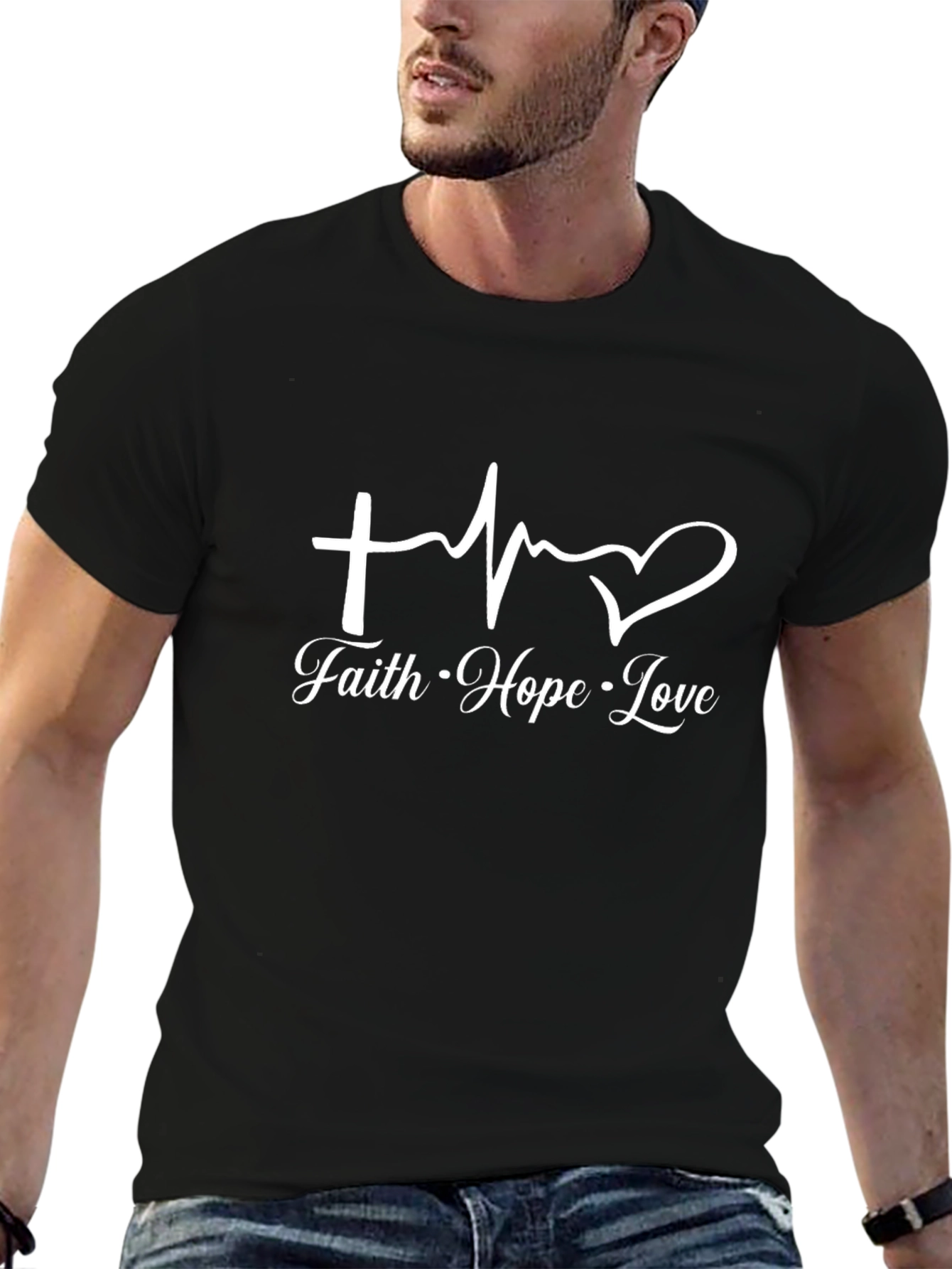 Faith Hope Love Graphic Tee - Christian T-Shirt