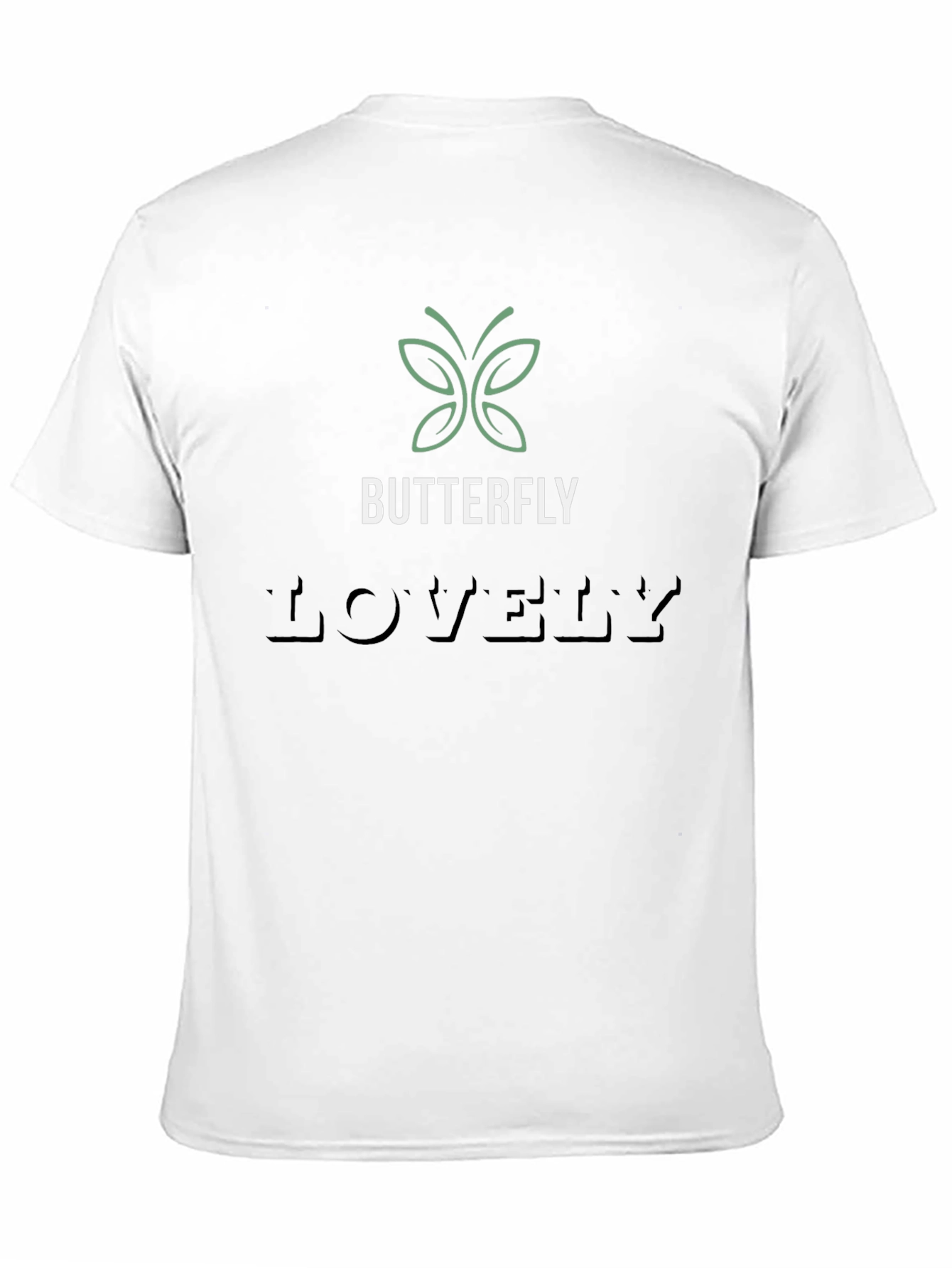Butterfly Lovely Mens Black Graphic T-Shirt
