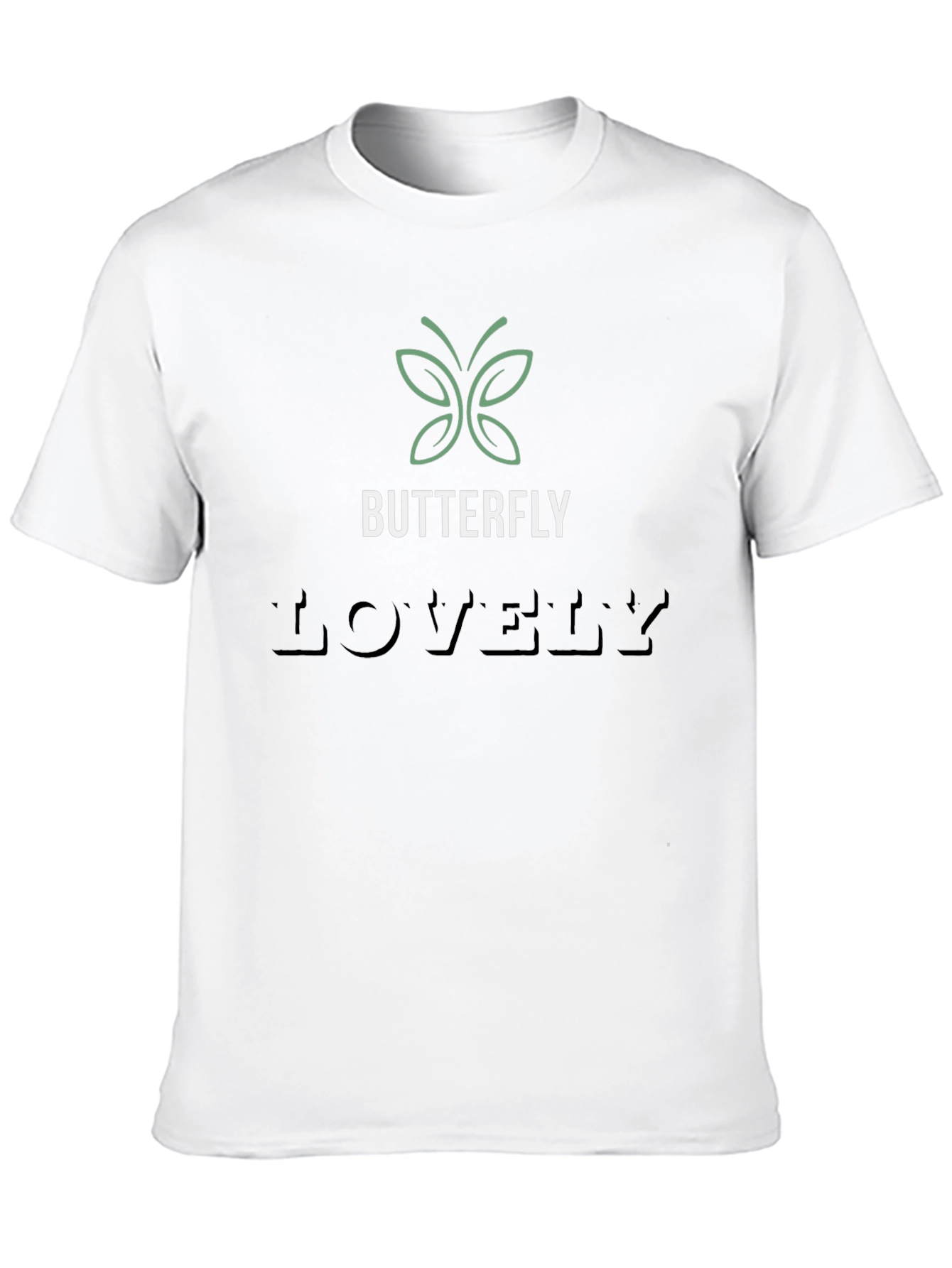 Butterfly Lovely Mens Black Graphic T-Shirt