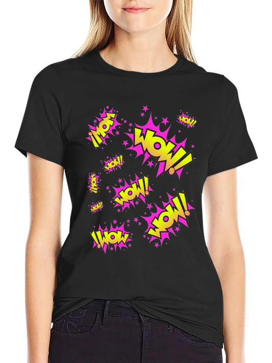WOW! Graphic Print Black T-Shirt