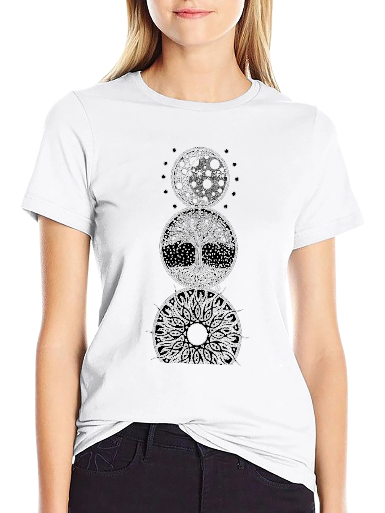 Celestial Tree of Life Black Graphic Tee