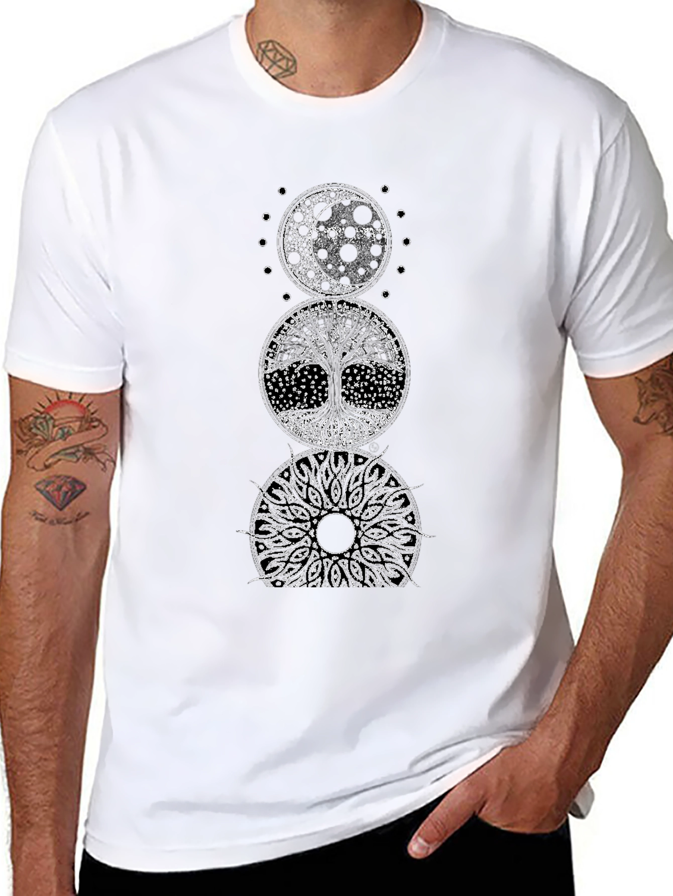 Celestial Tree of Life Black Graphic Tee