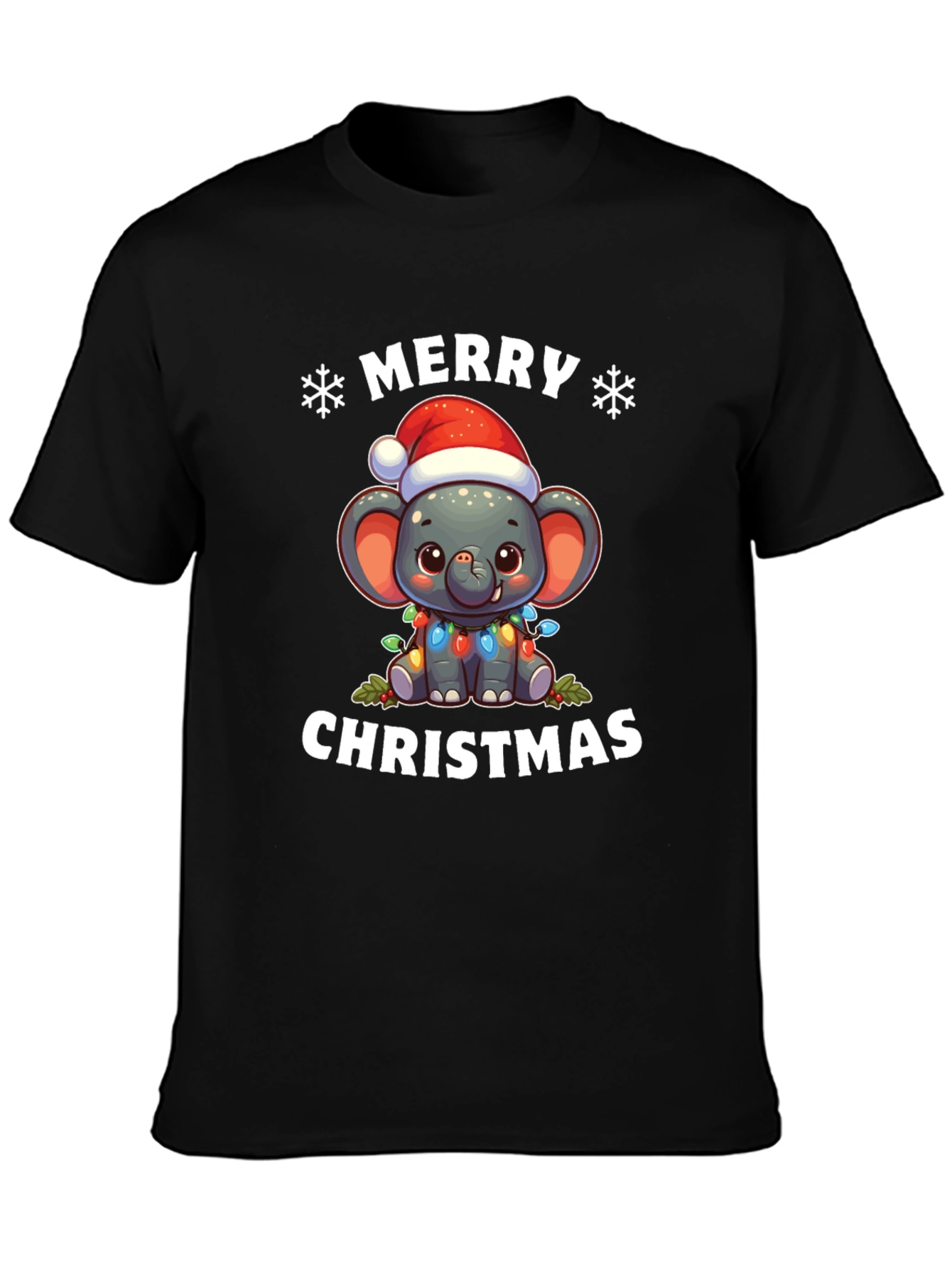 Merry Christmas Elephant Holiday T-Shirt