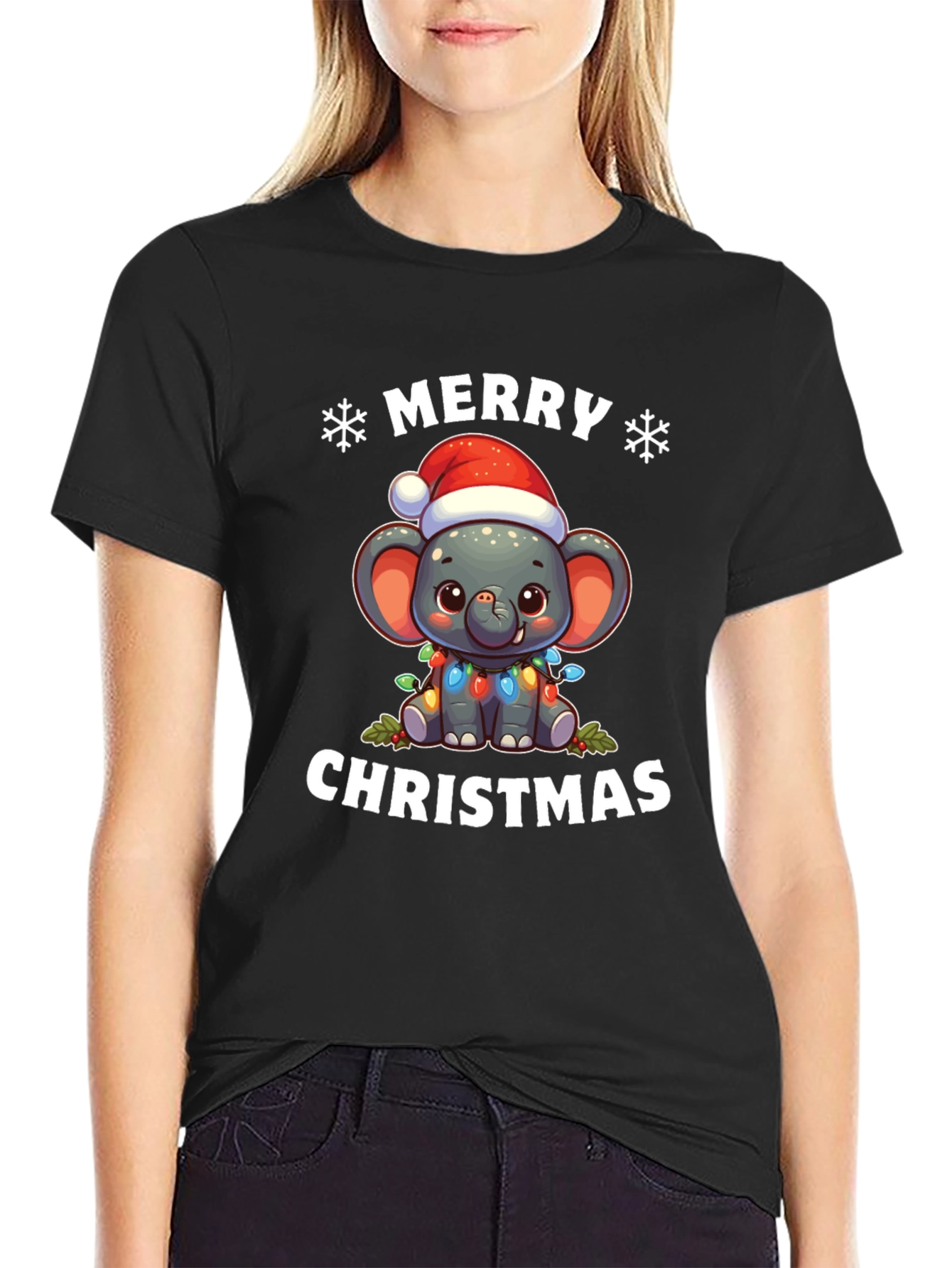 Merry Christmas Elephant Holiday T-Shirt