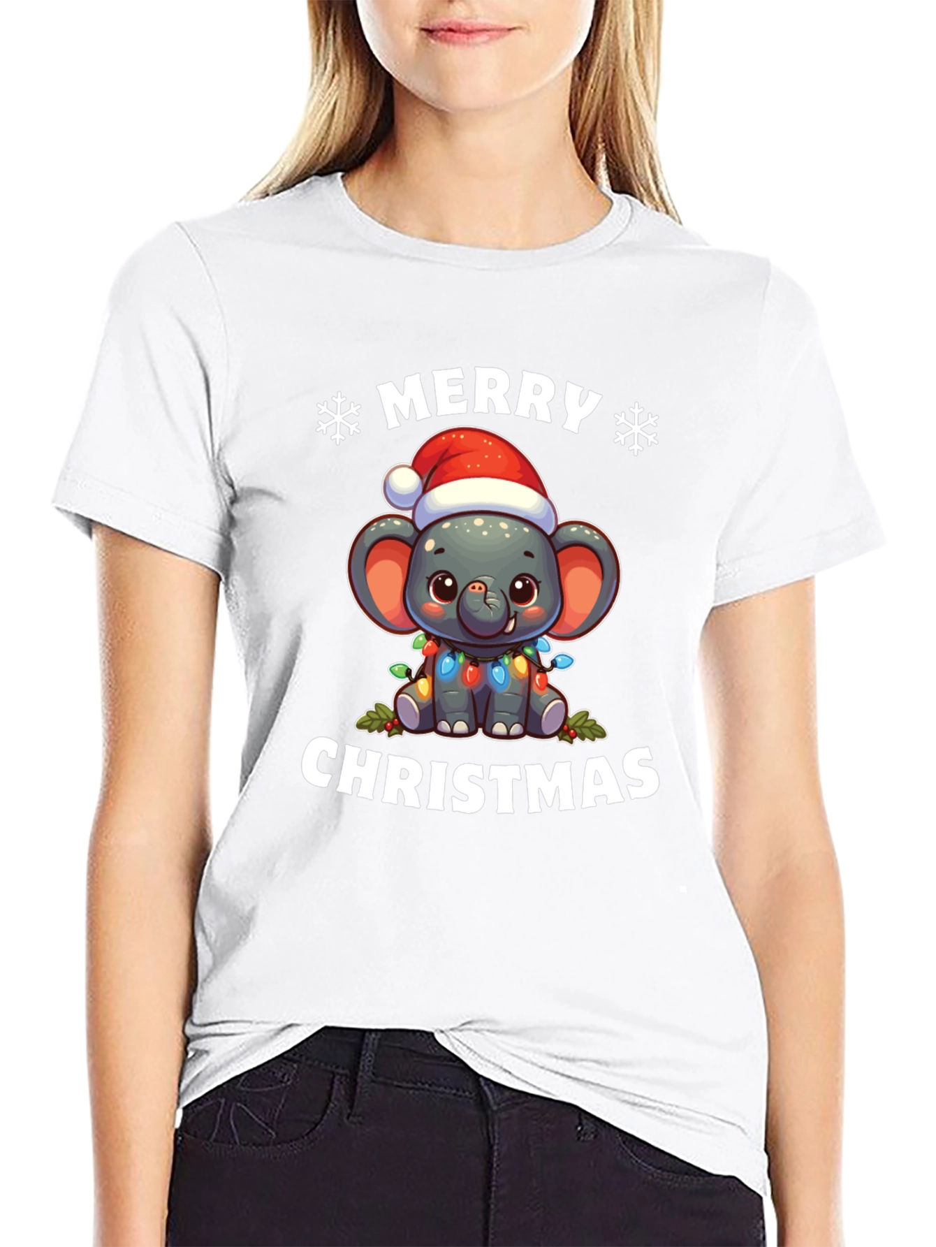 Merry Christmas Elephant Holiday T-Shirt