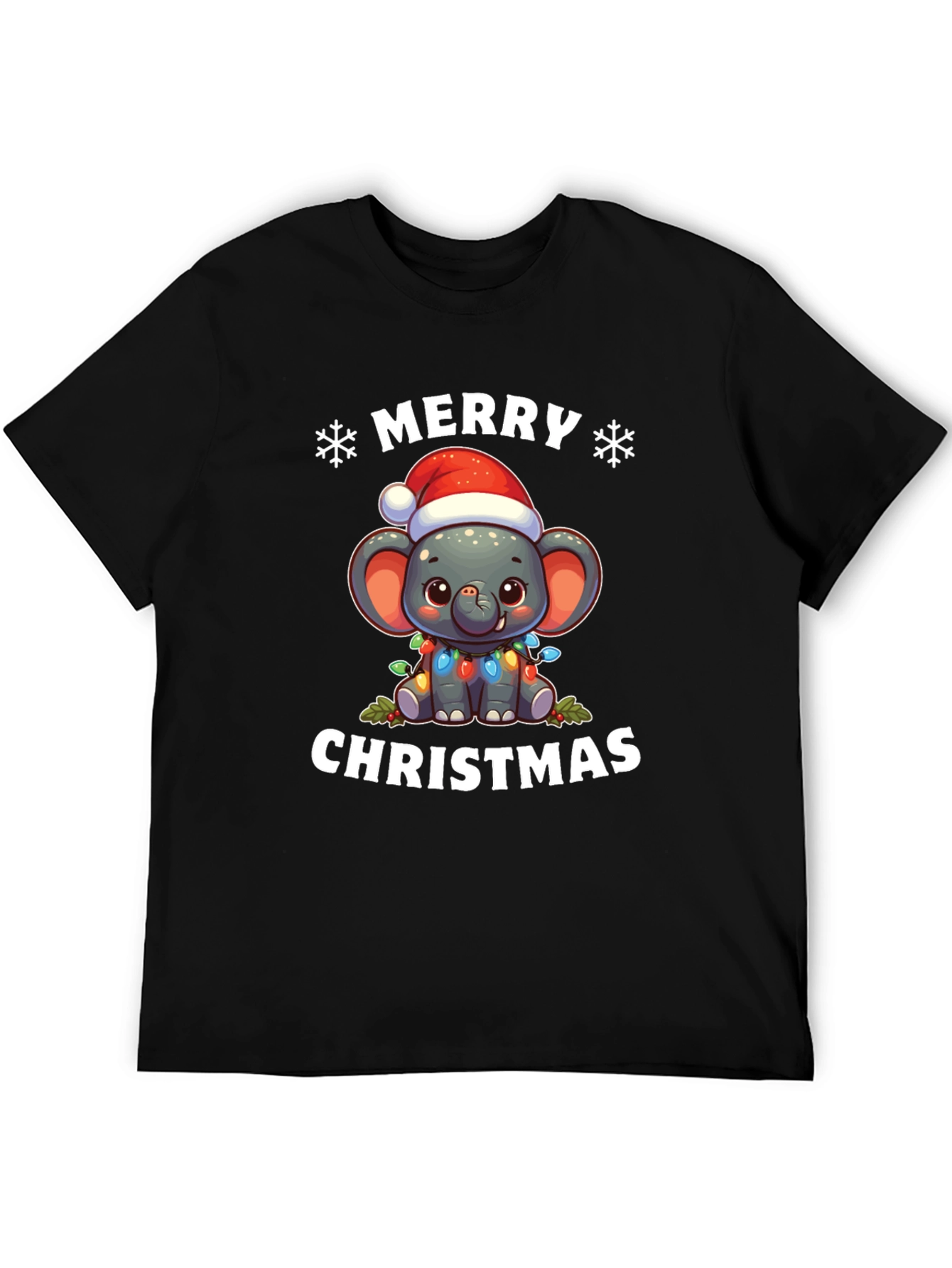 Merry Christmas Elephant Holiday T-Shirt